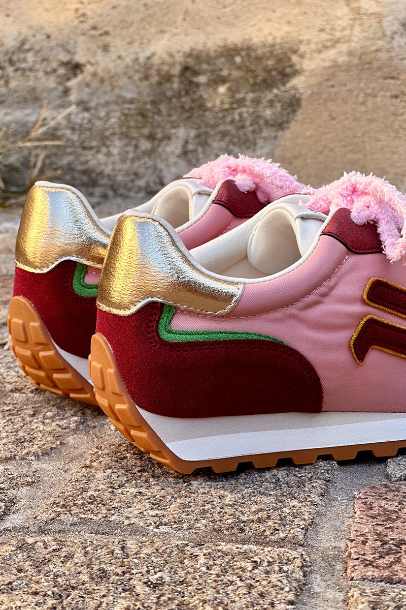 Burgundy/Pink Cozy Vintage Sneakers