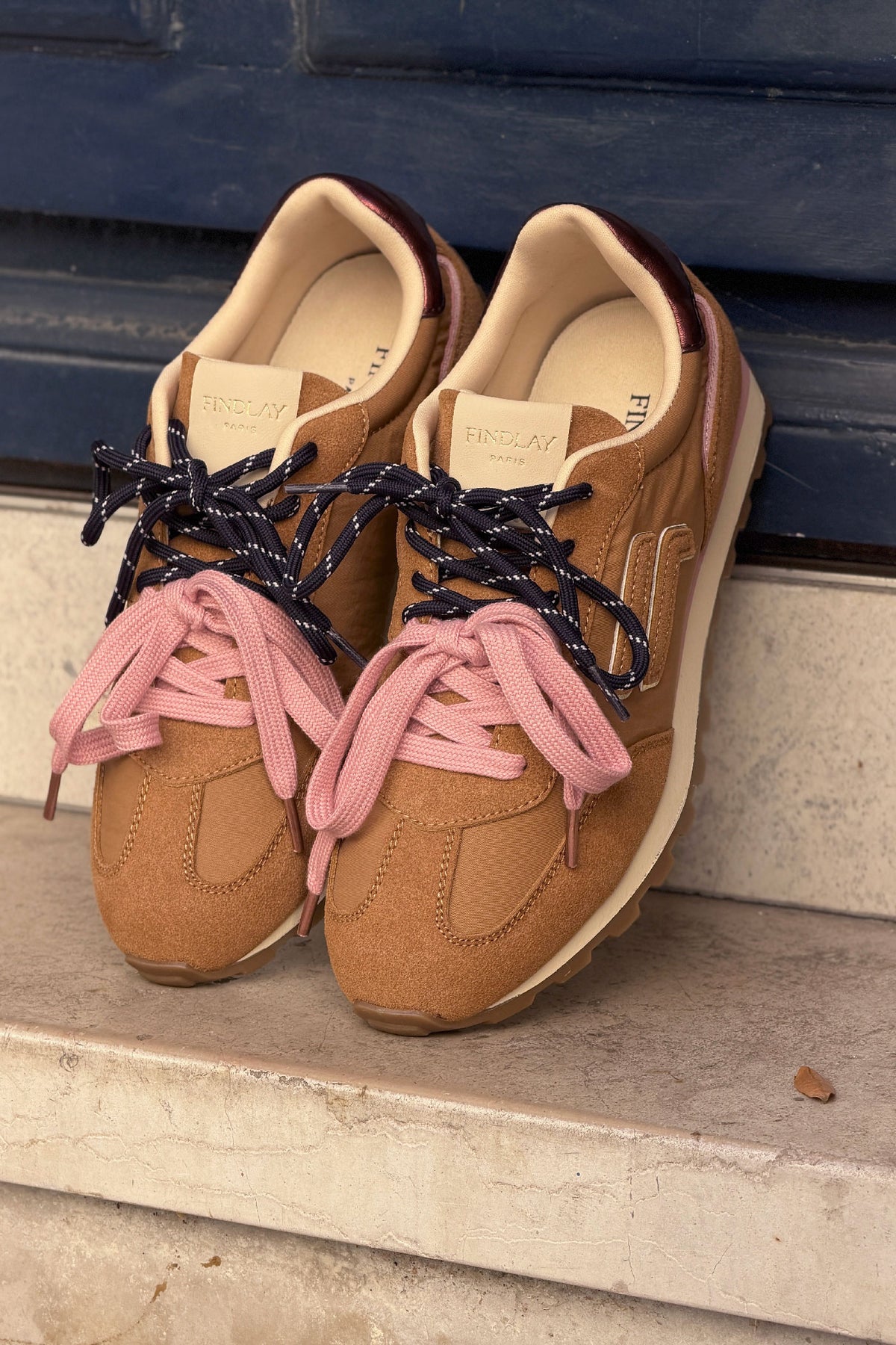Camel Suedette Double Laced Sneakers