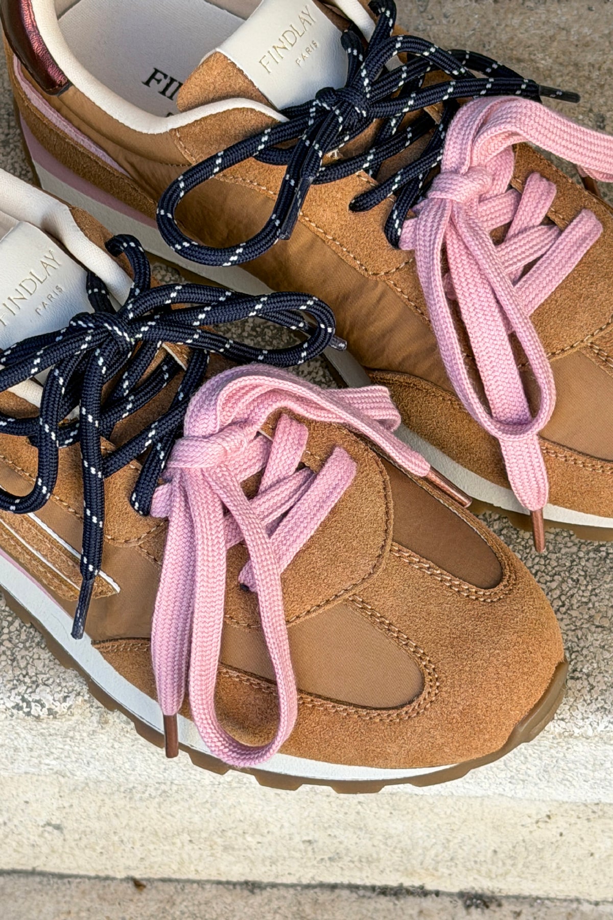 Camel Suedette Double Laced Sneakers