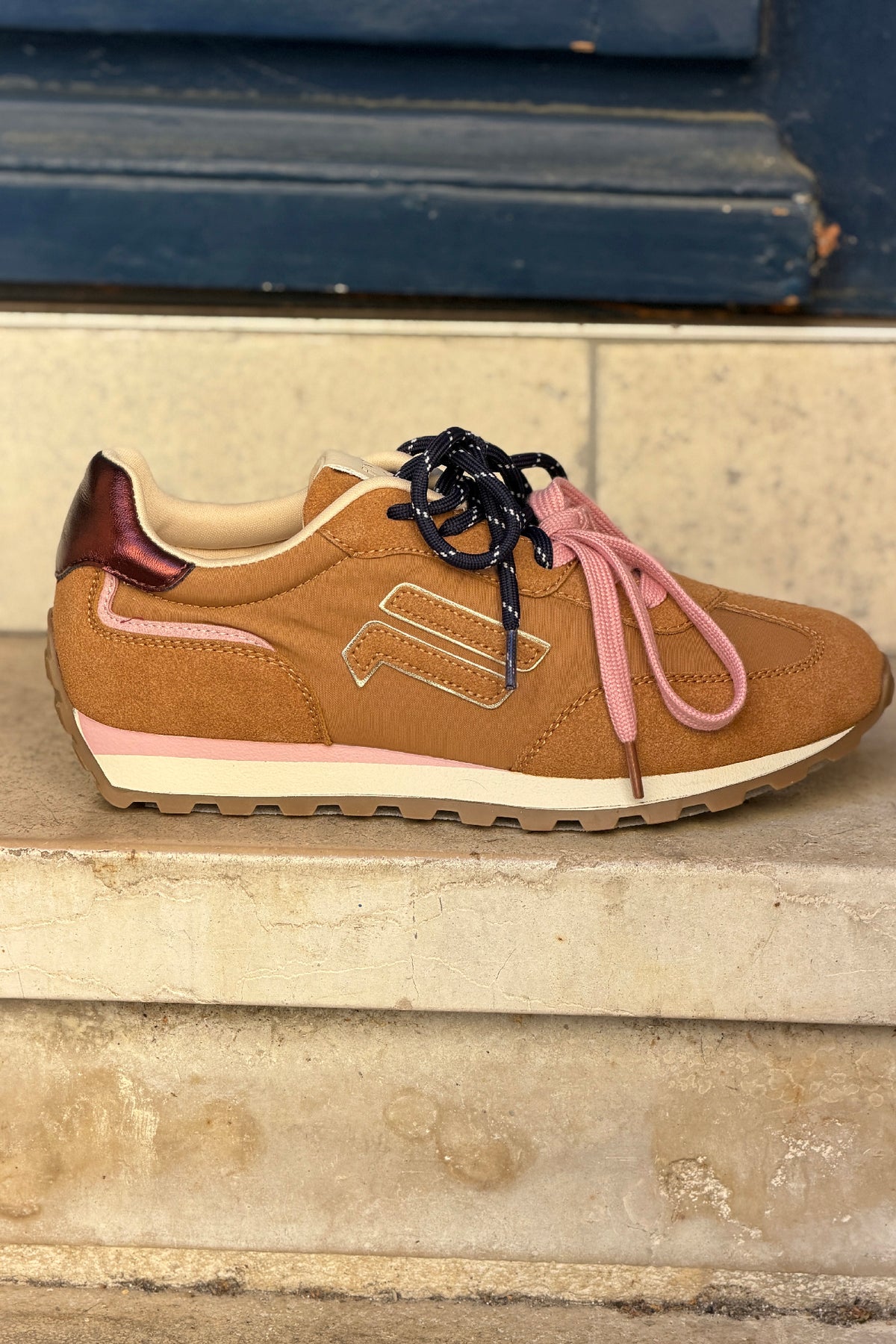 Camel Suedette Double Laced Sneakers