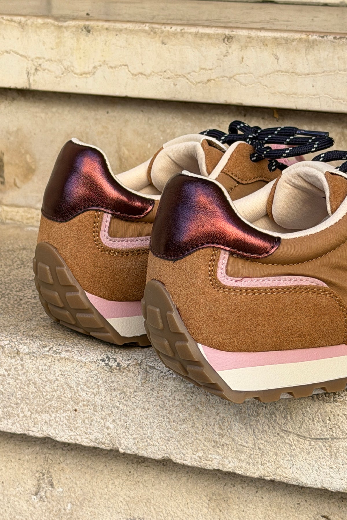 Camel Suedette Double Laced Sneakers