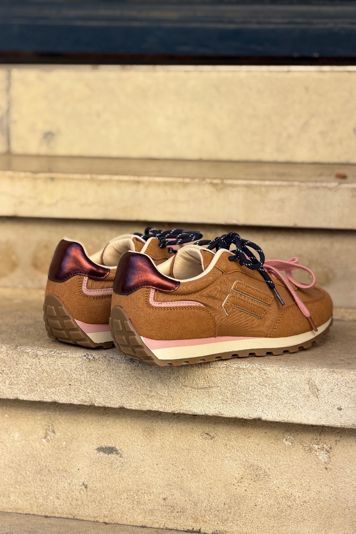 Camel Suedette Double Laced Sneakers