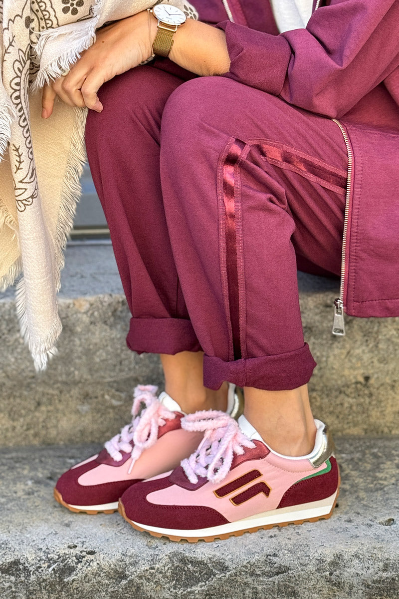 Burgundy/Pink Cozy Vintage Sneakers