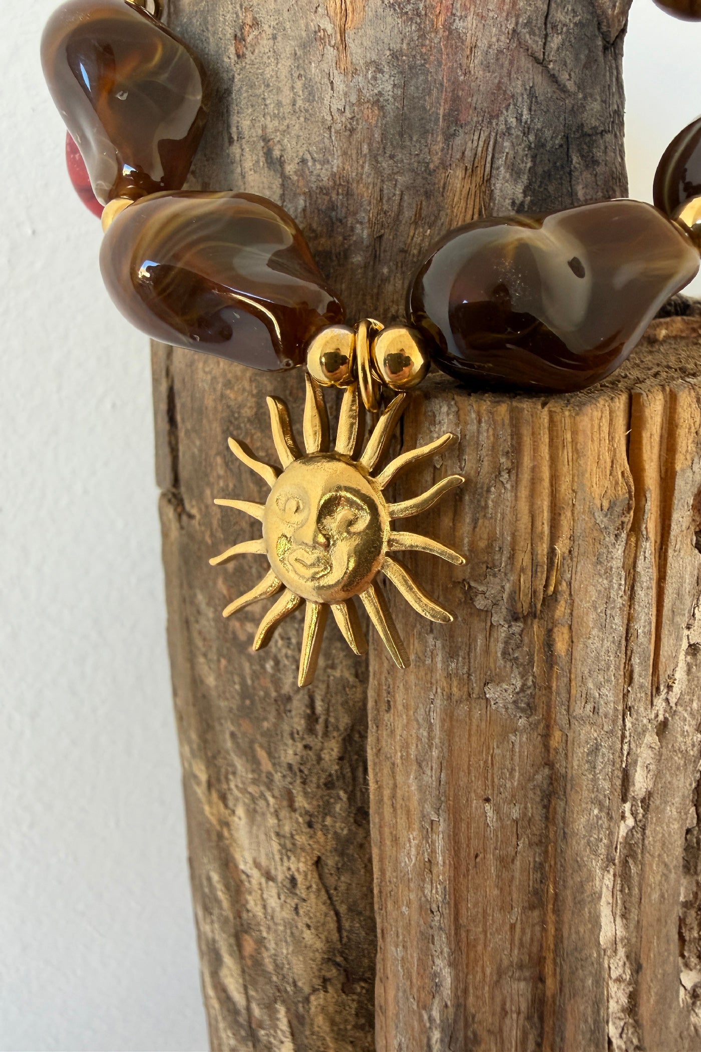Golden Sun and Stones Charm Bracelet