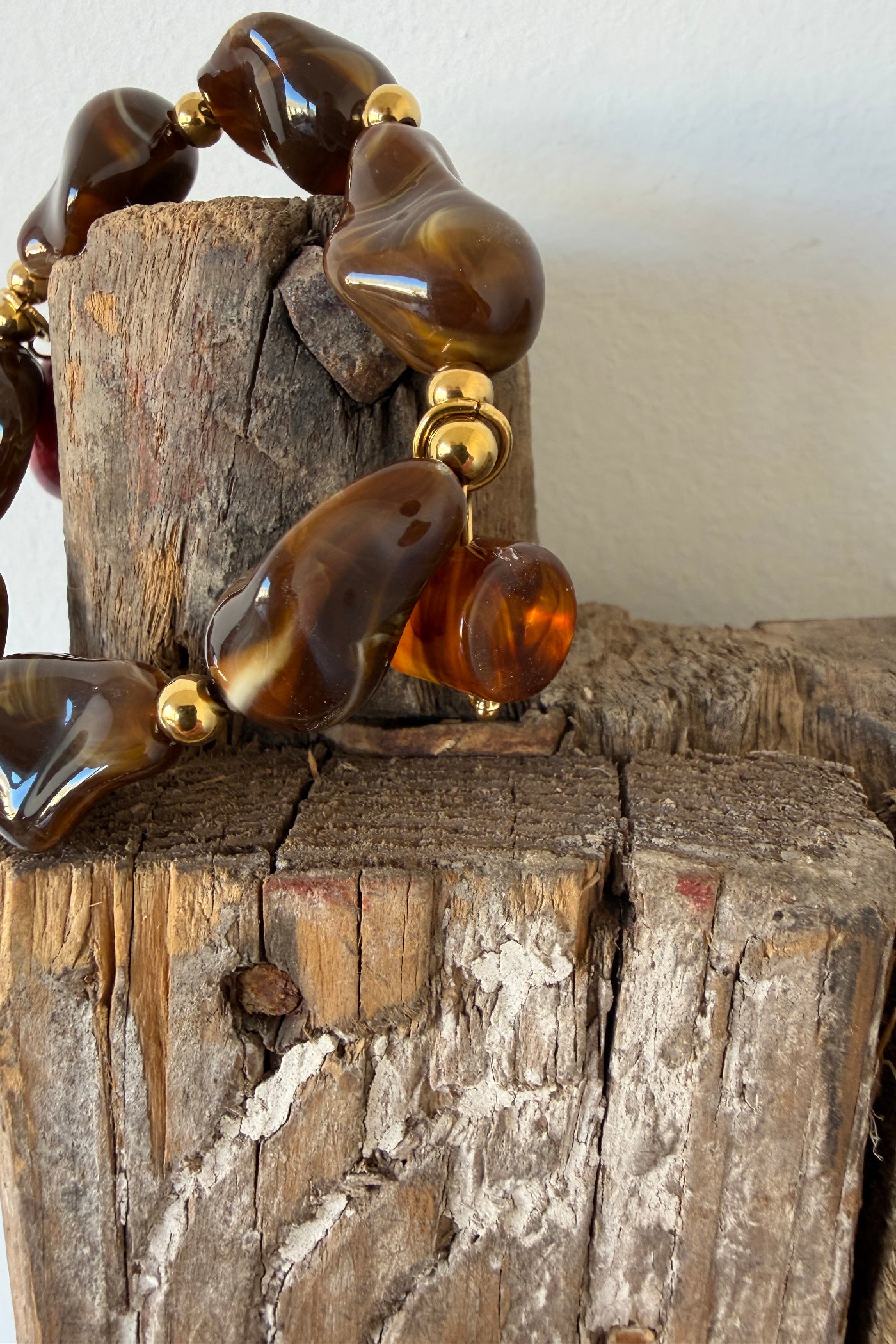 Golden Sun and Stones Charm Bracelet