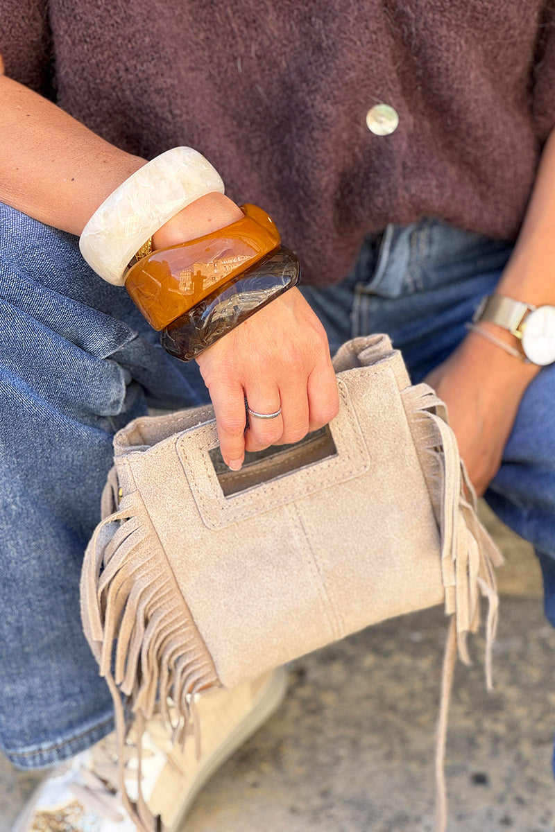Brown chocolate Marbled Square Bangle
