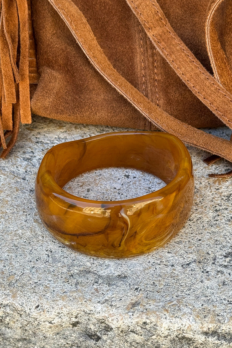 Amber Marbled Abstract Bangle