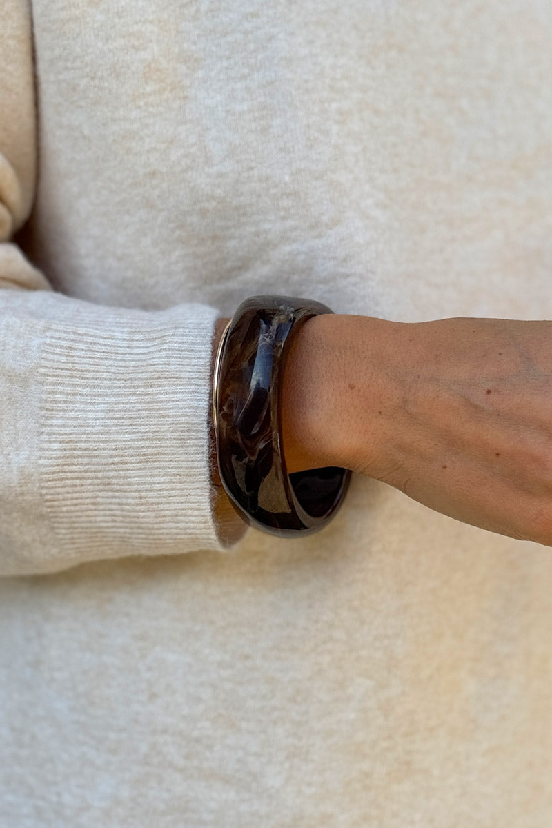 Brown chocolate Marbled Square Bangle