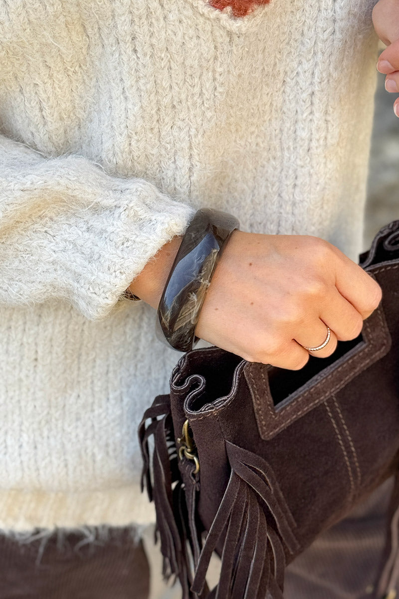Brown chocolate Marbled Square Bangle