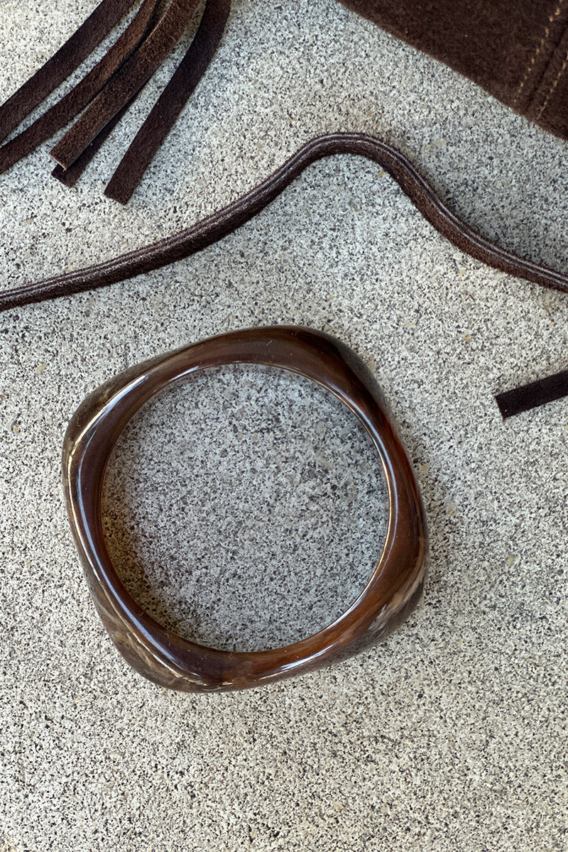Brown chocolate Marbled Square Bangle