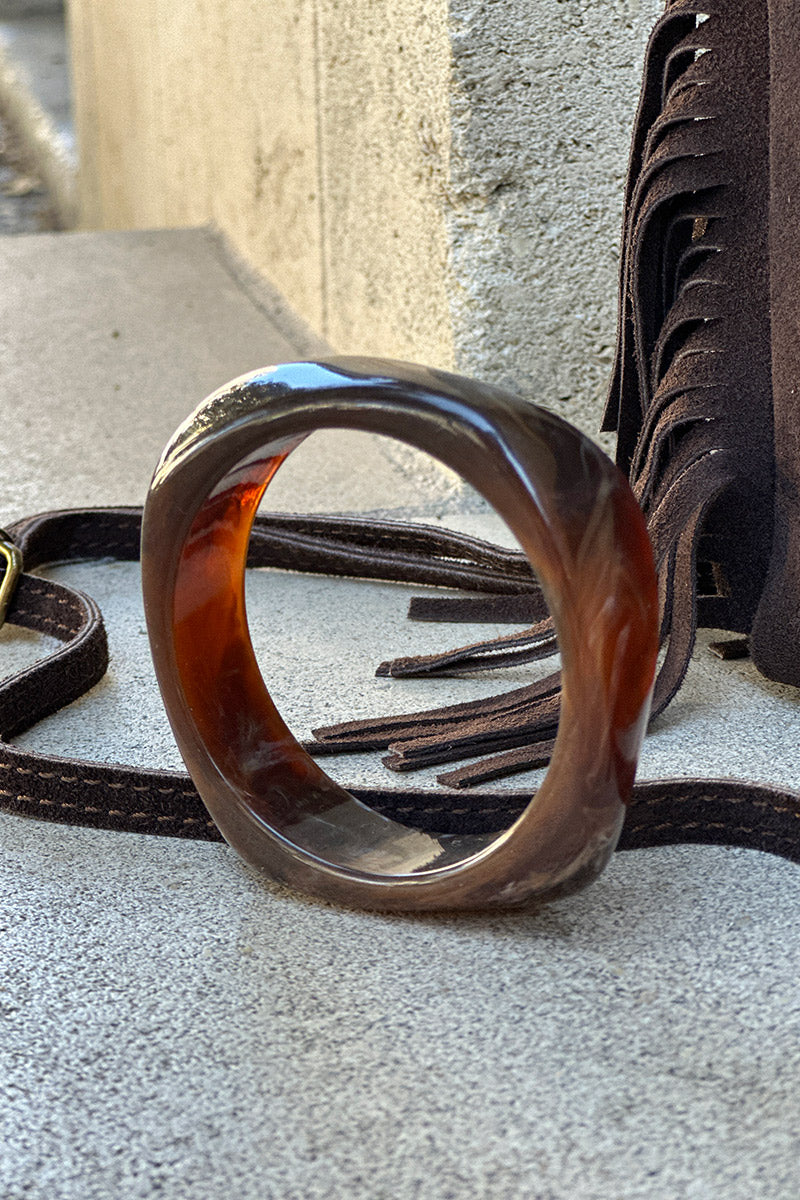 Brown chocolate Marbled Square Bangle