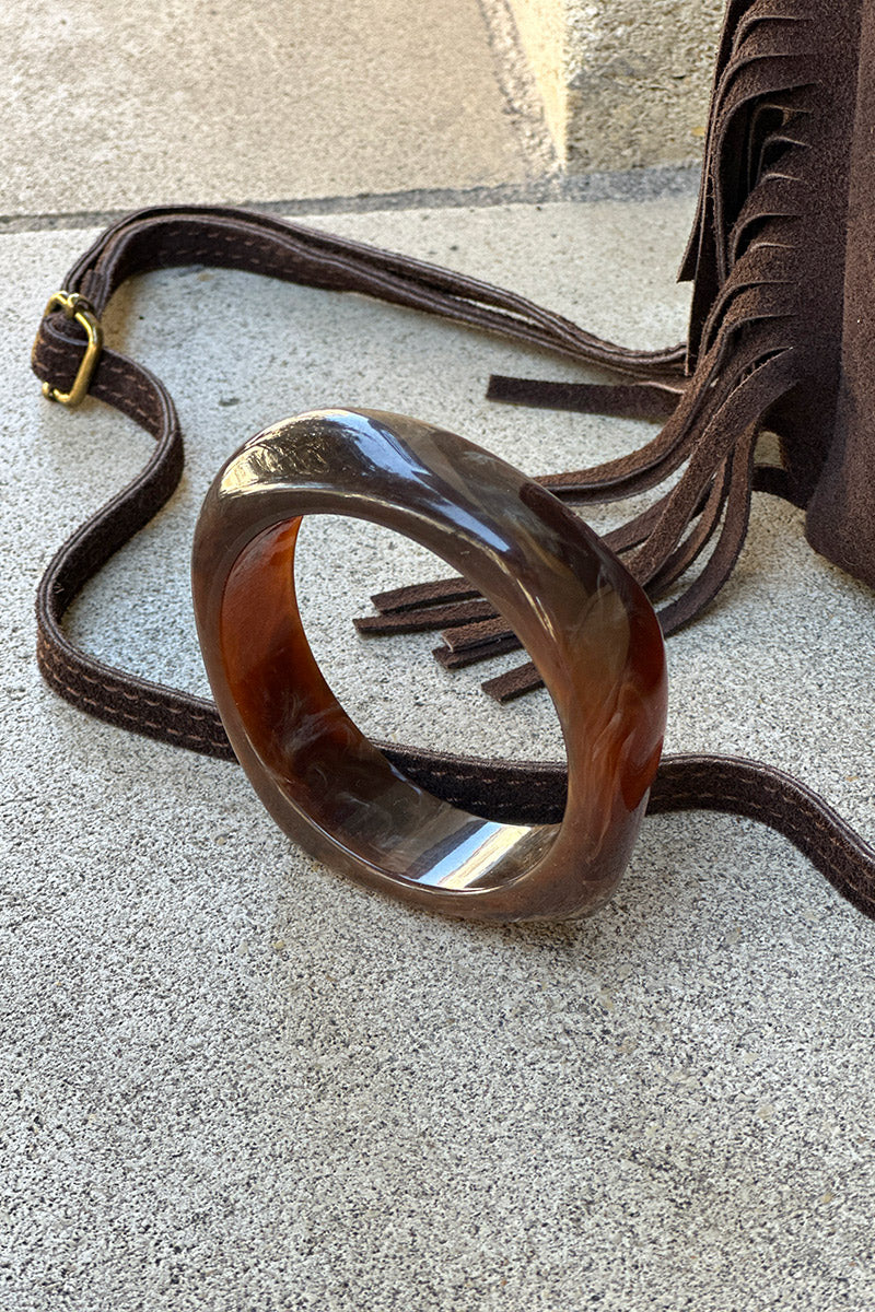 Brown chocolate Marbled Square Bangle