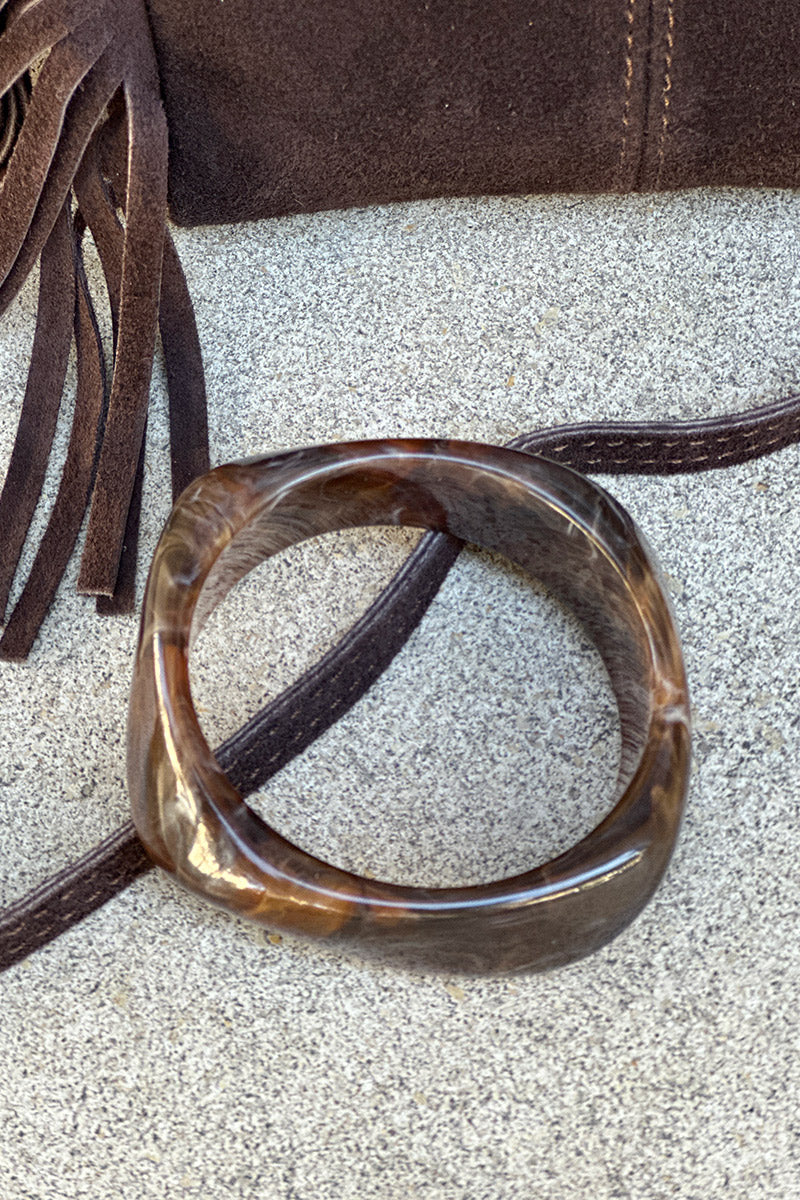 Brown chocolate Marbled Square Bangle