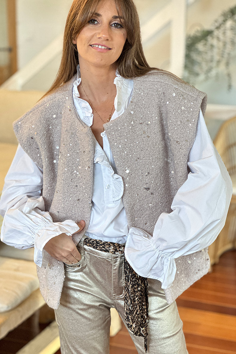 White Poplin Romantic Ruffles Blouse