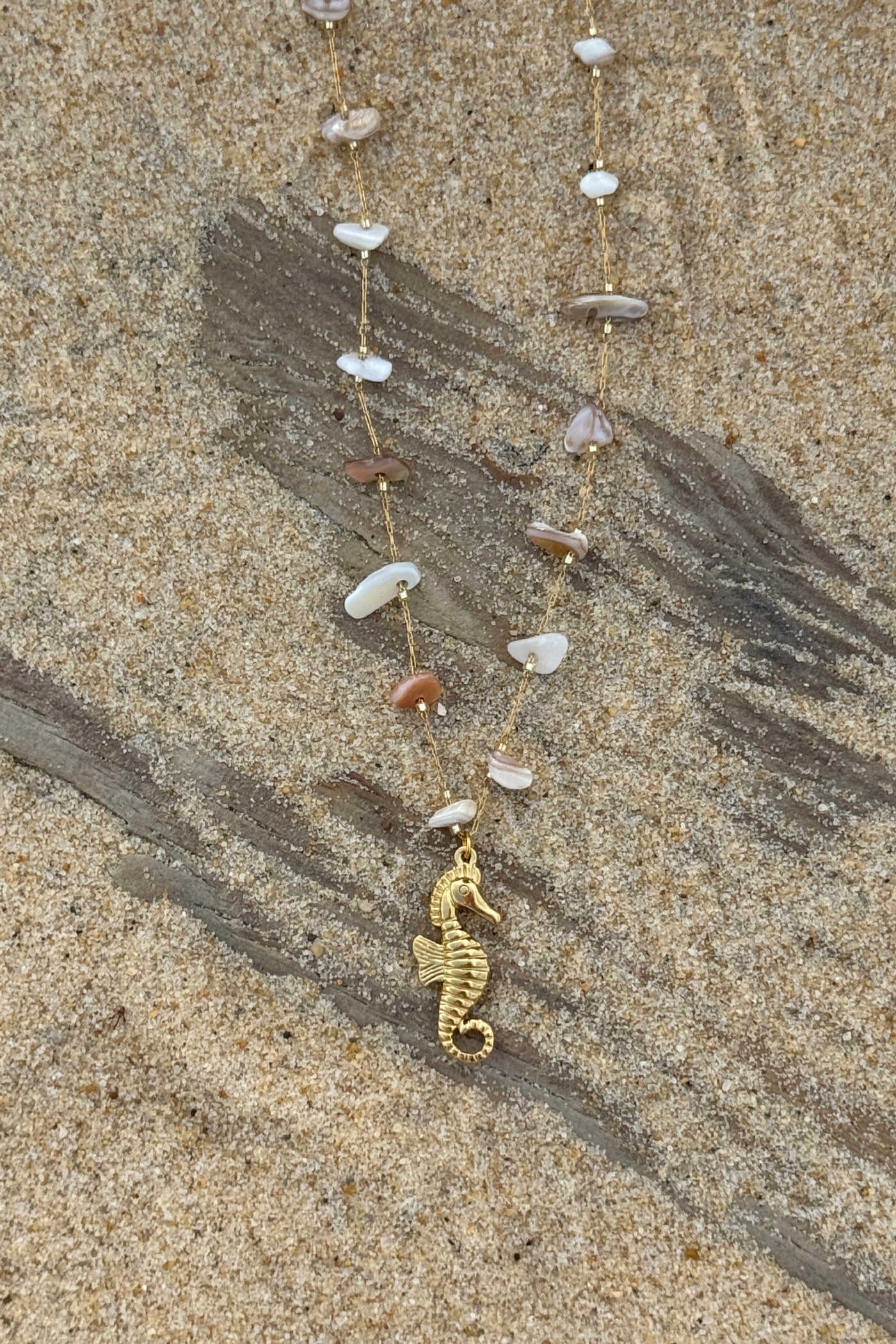Seahorse Beaded Golden Chain Necklace
