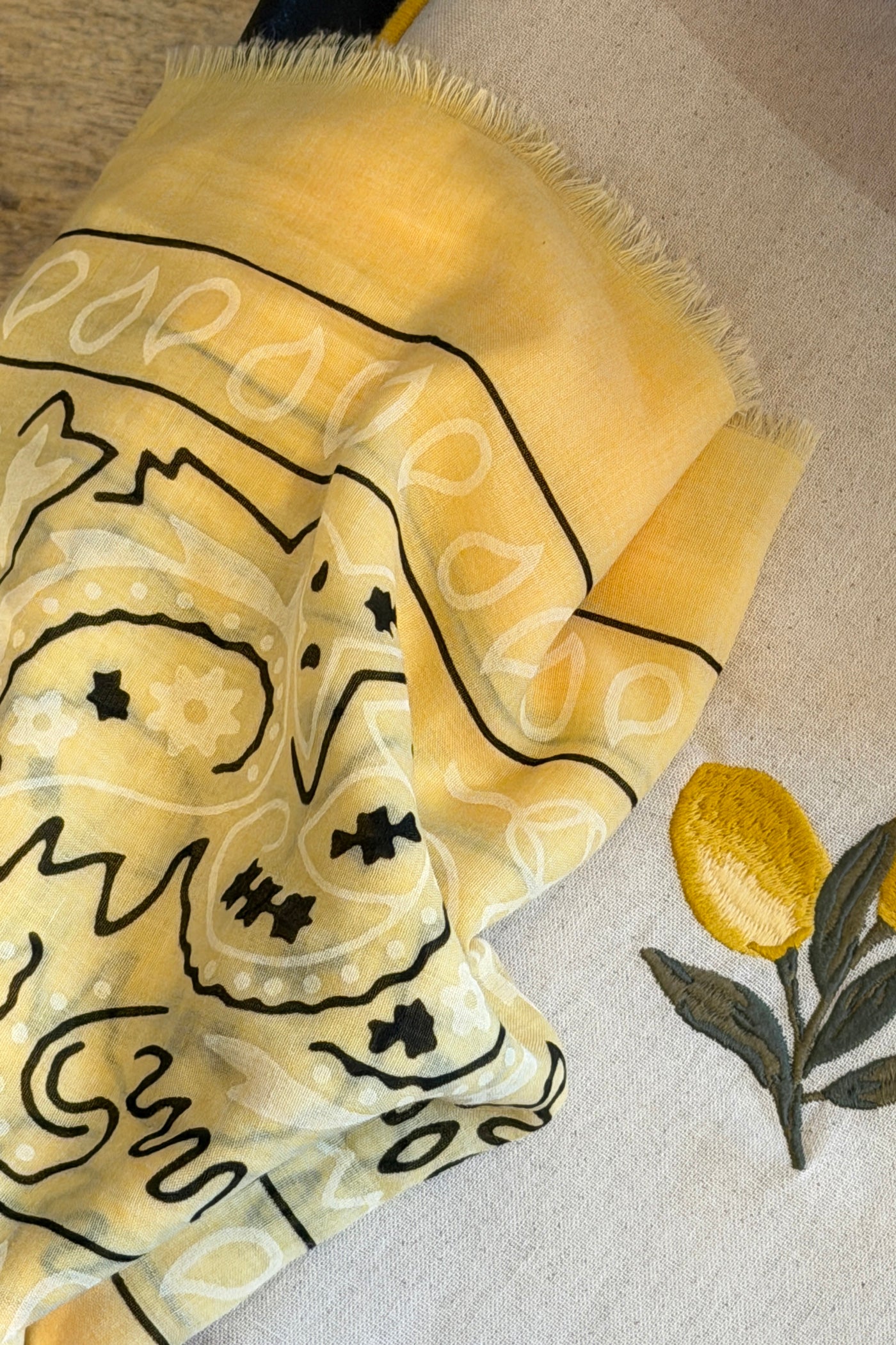 Yellow Paisley Classic Bandana
