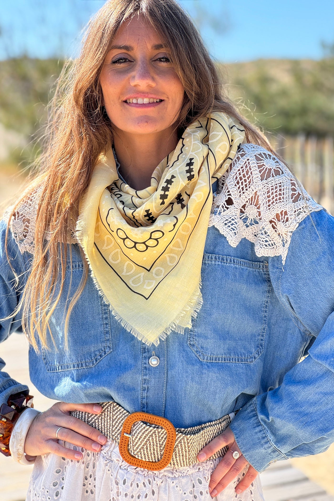 Yellow Paisley Classic Bandana