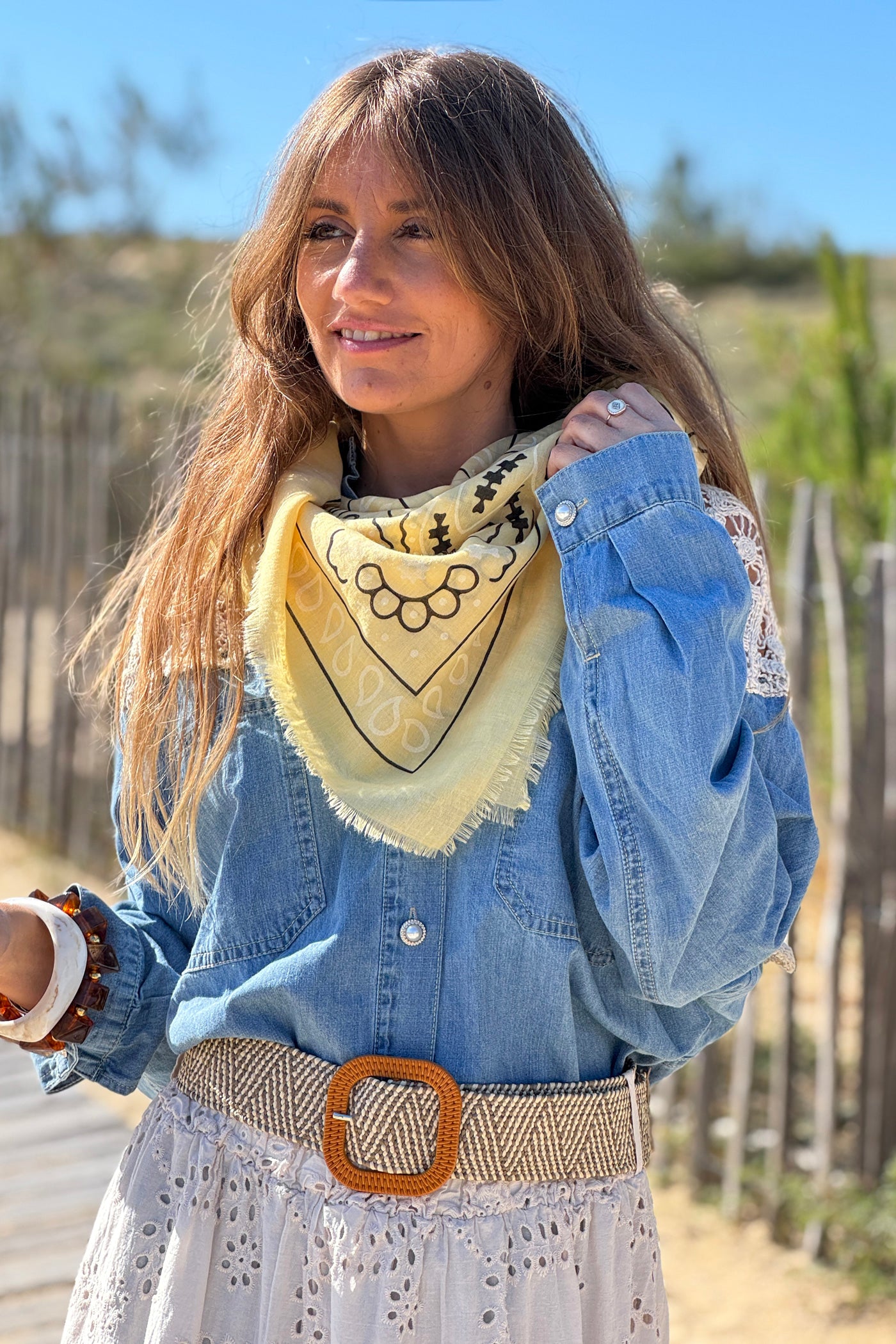 Yellow Paisley Classic Bandana