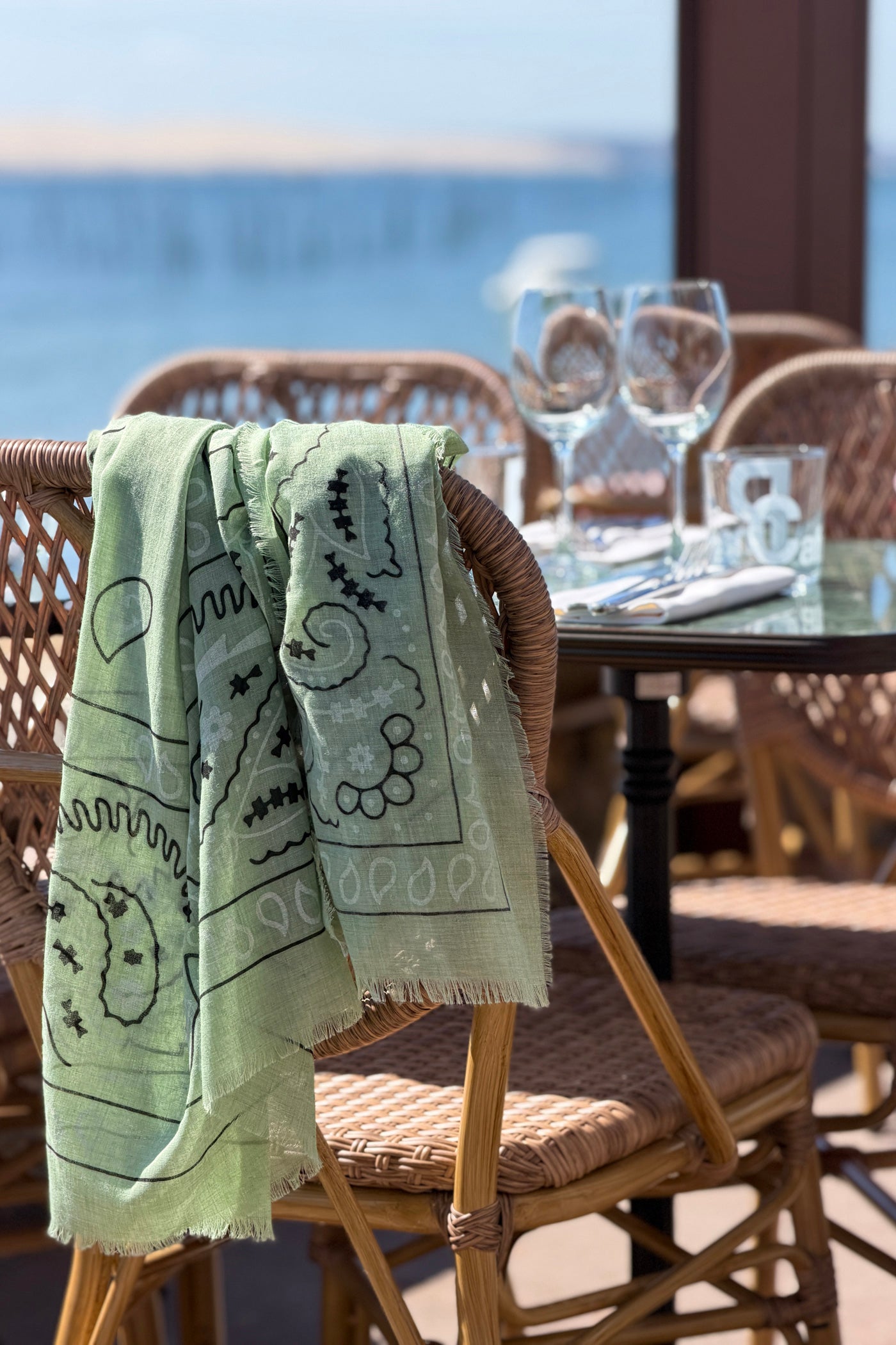 Écharpe foulard kaki imprimé Bandana tout doux