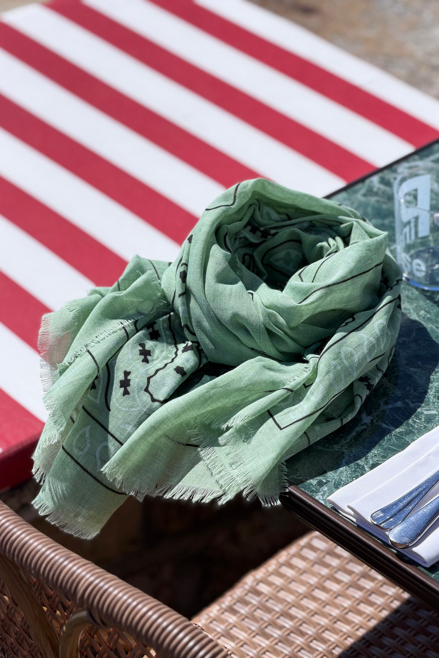 Sage Paisley Classic Bandana