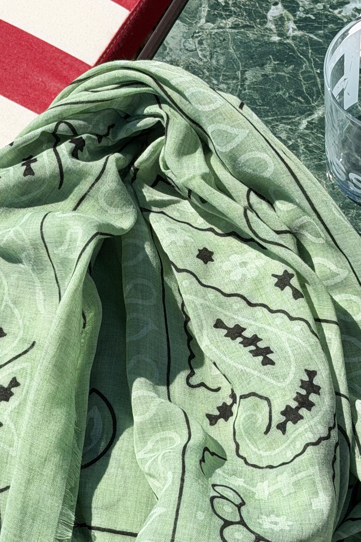 Sage Paisley Classic Bandana