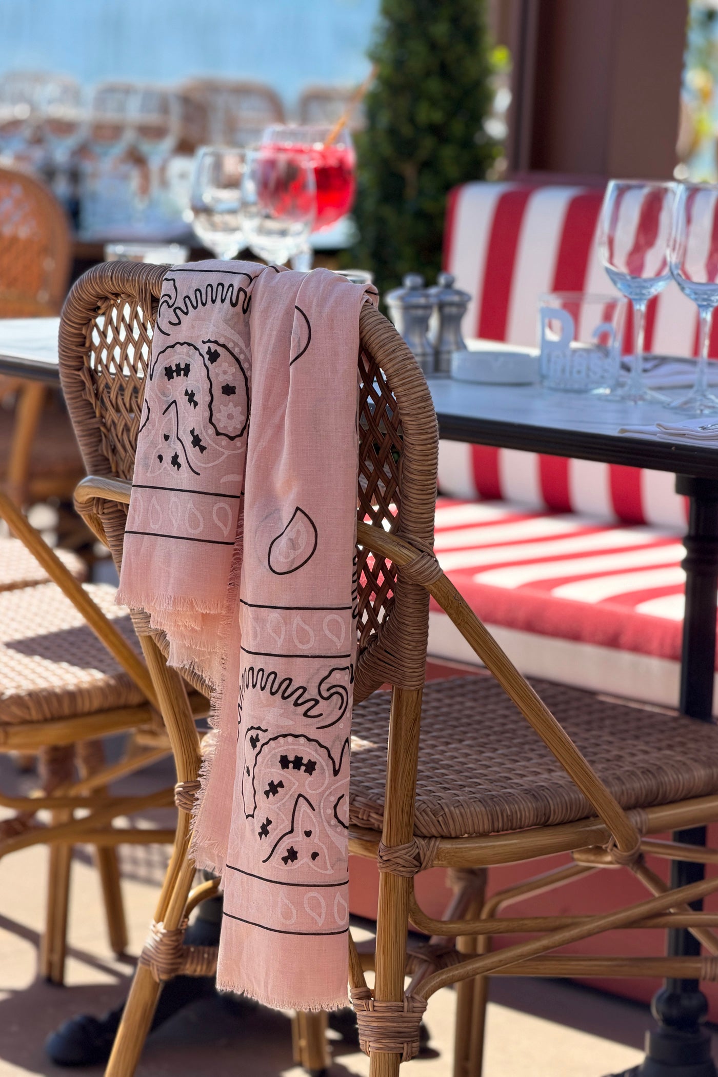 Écharpe foulard rose imprimé Bandana tout doux