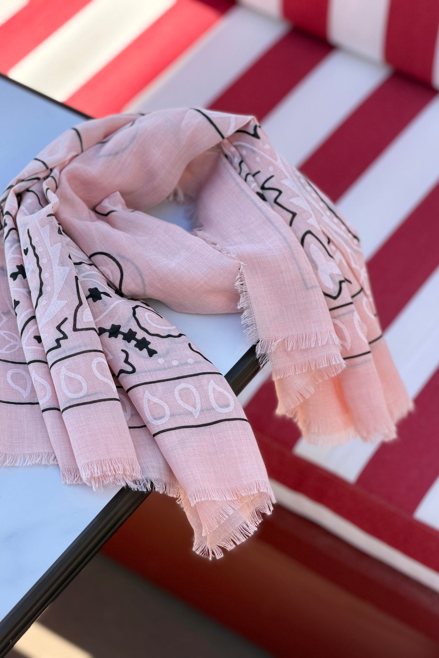 Écharpe foulard rose imprimé Bandana tout doux