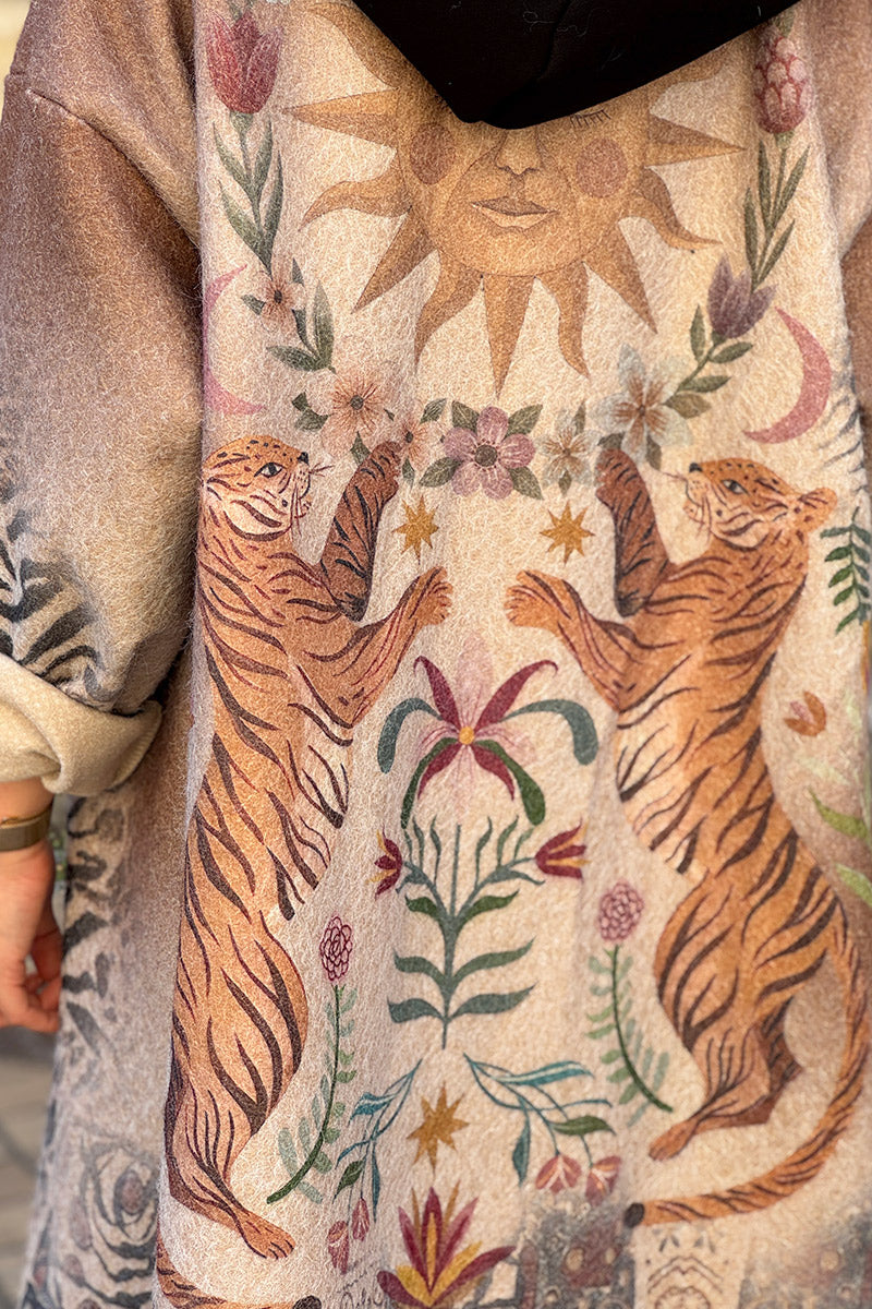 Taupe Mystic Jungle Hooded Duster