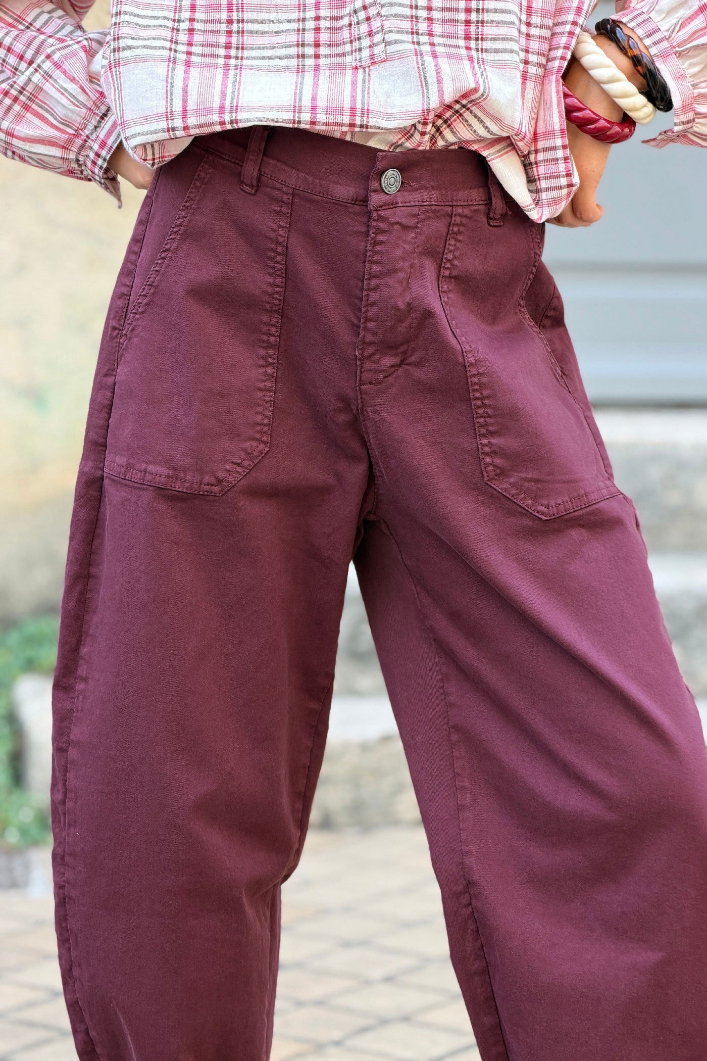 Aubergine Wide-Leg Carpenter Jeans