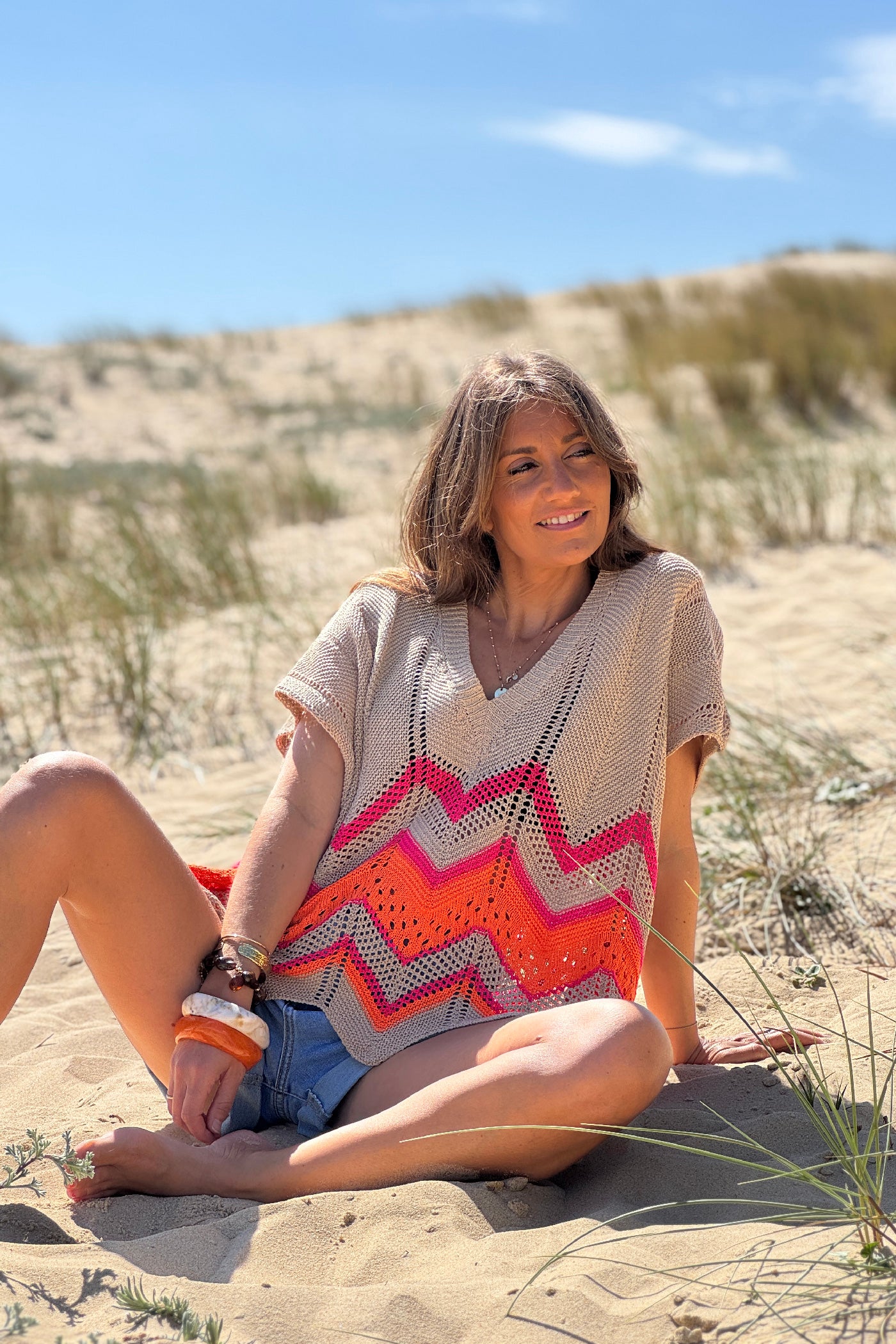 Beige Blanket Knit Dolman Sweater