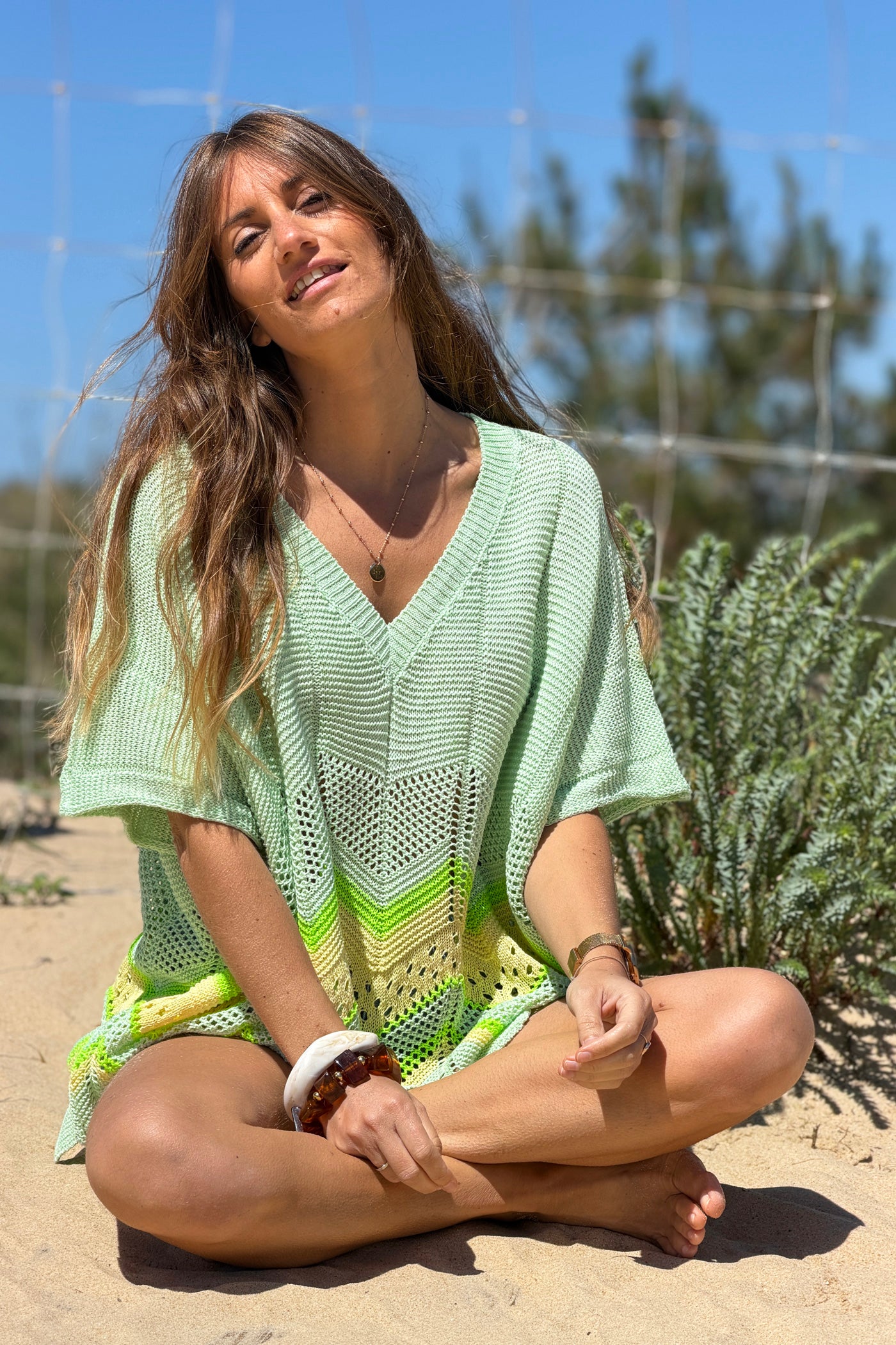 Light green Blanket Knit Dolman Sweater