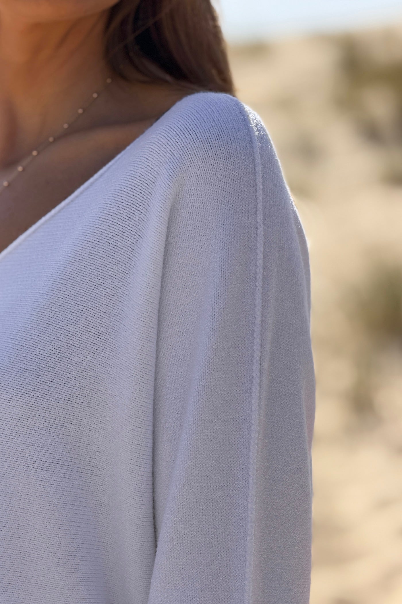 Pull moelleux tout doux blanc col v
