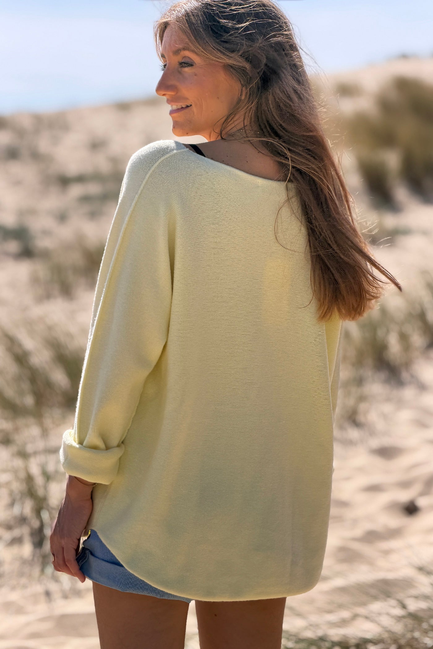 Butter Yellow Coastal Knit Long-Sleeve Top