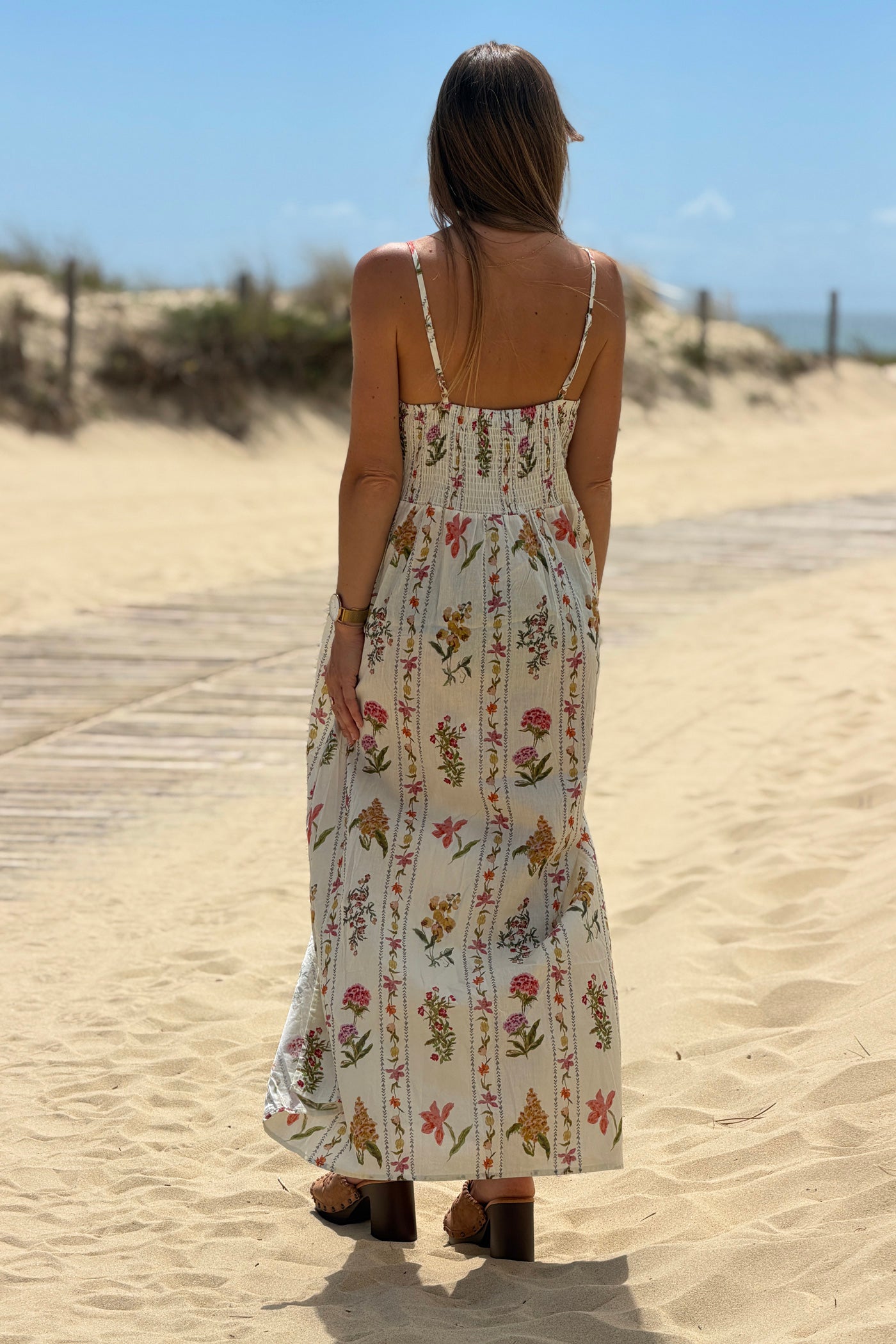 Cream Country Floral Strappy Sundress
