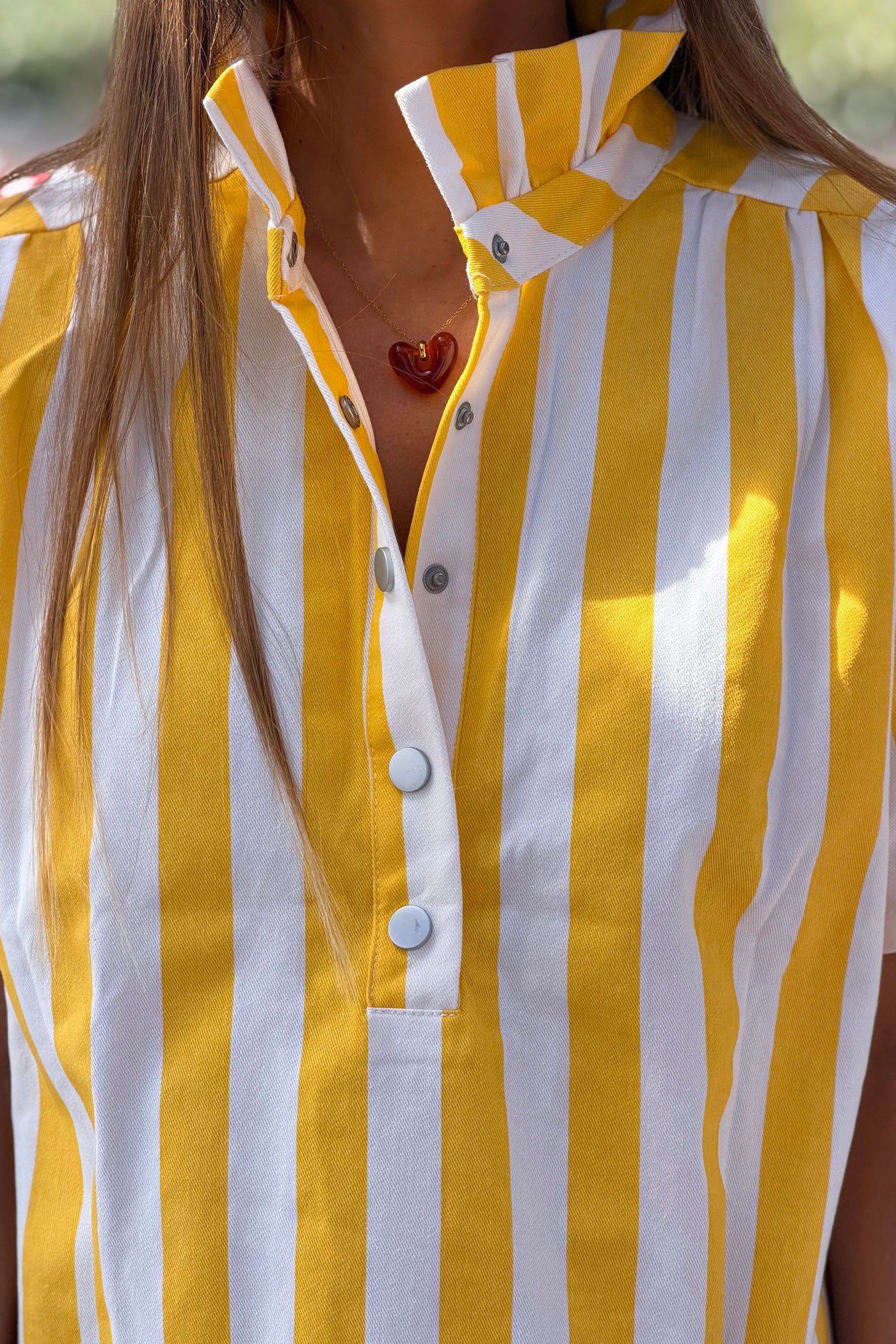 Yellow Crinkle Gauze Maxi Dress