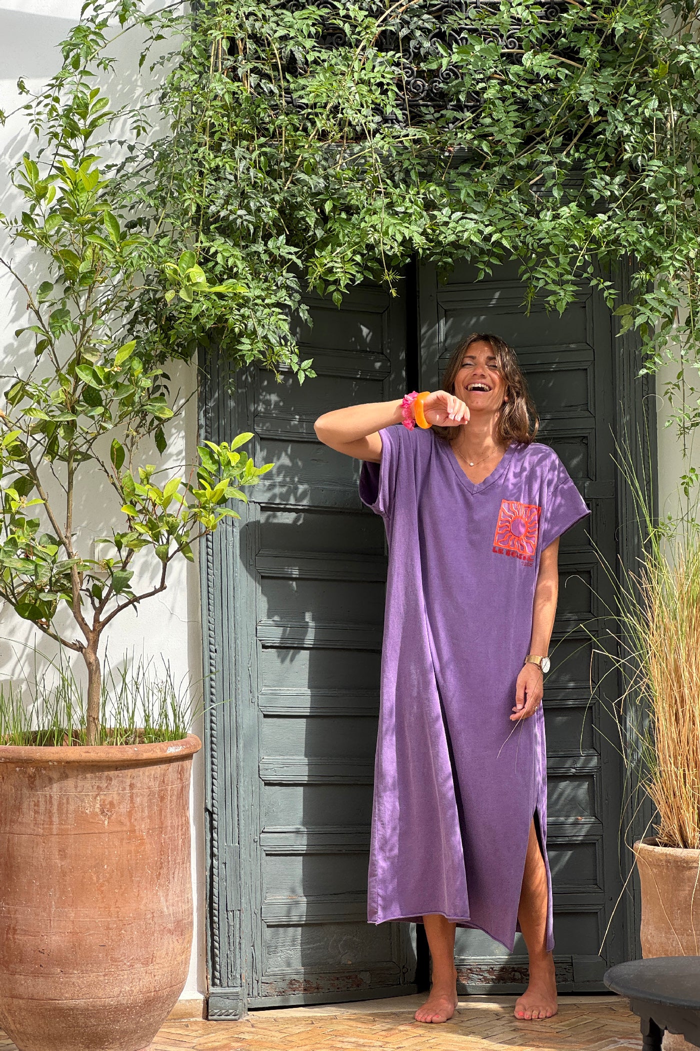 Grape Le Soleil V-Neck T-Shirt Dress