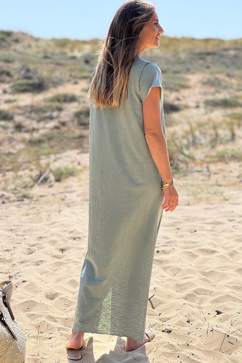 Olive star t-shirt maxi dress