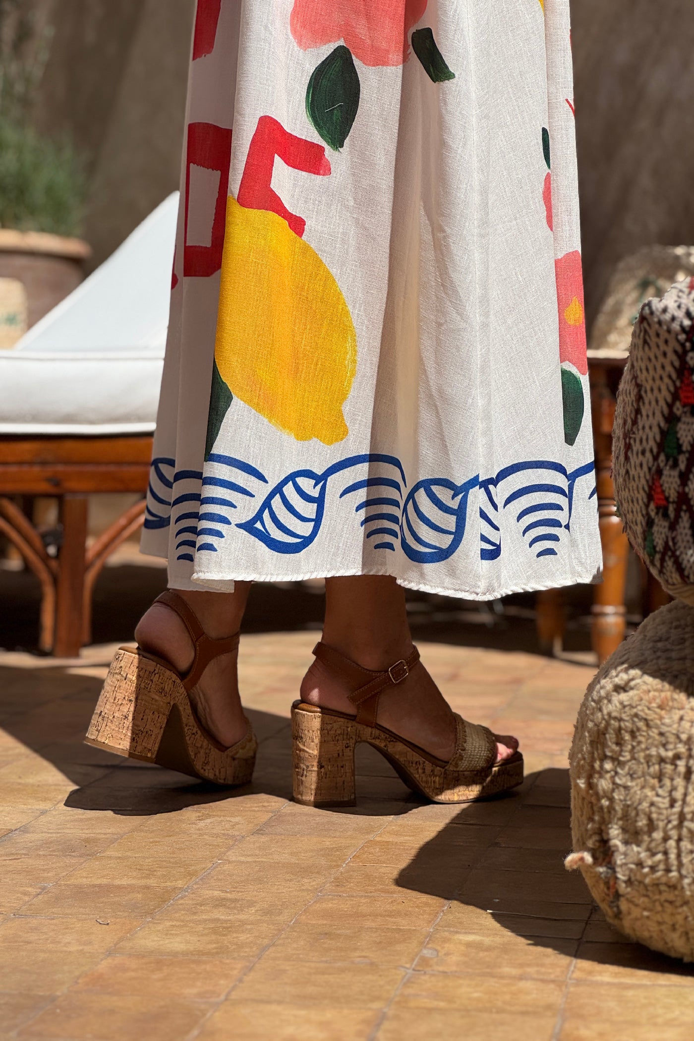 Off White Mediterranean Vibes Seaside Sun Dress