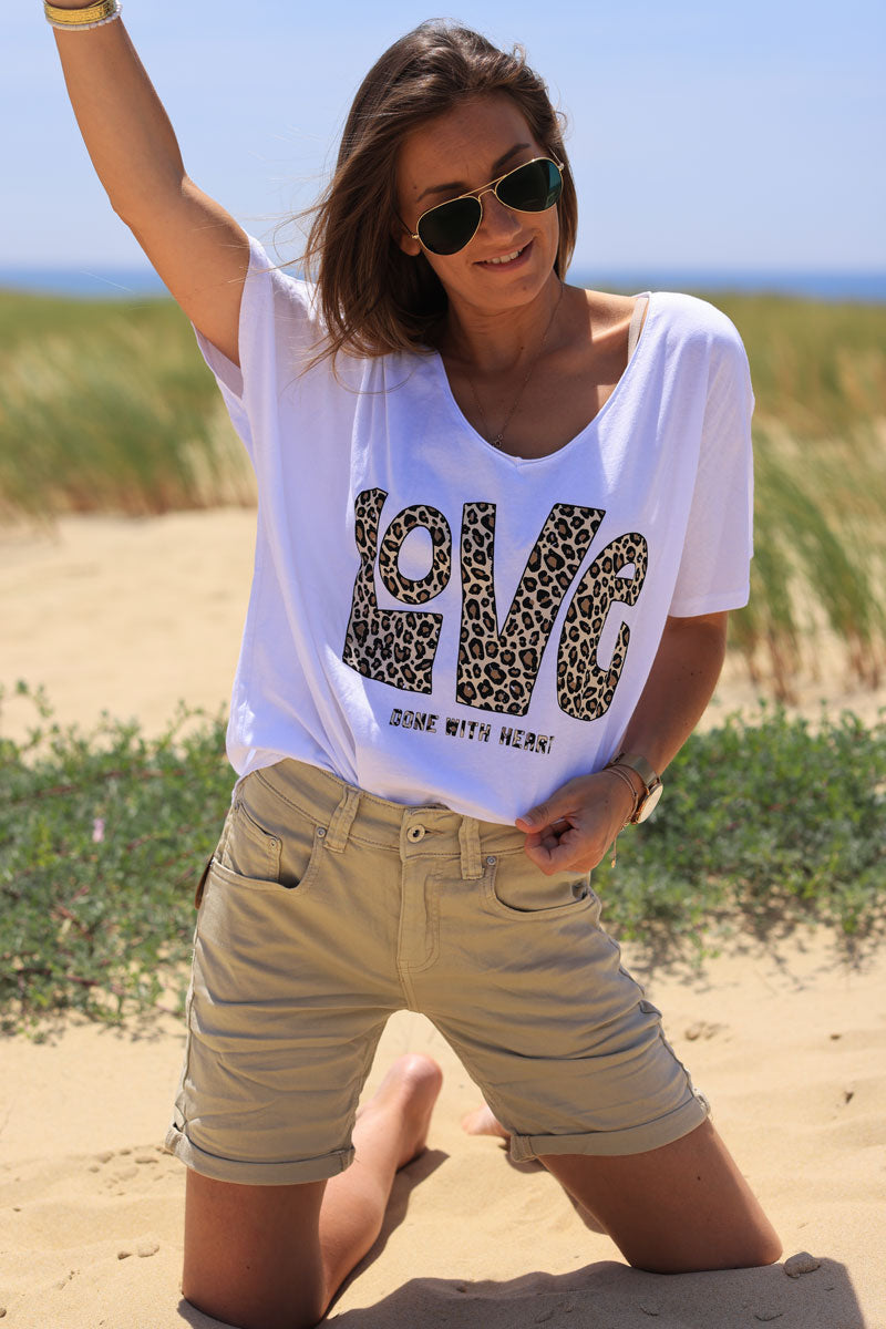 Beige comfort stretch shorts