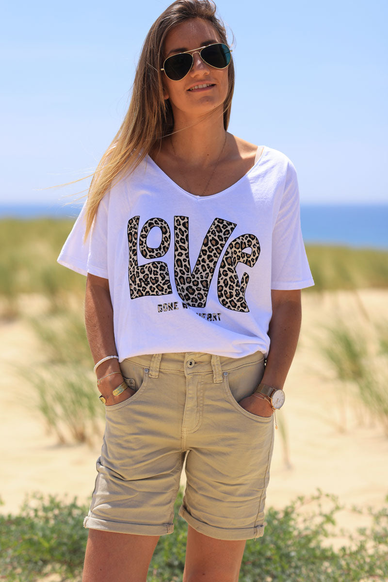 Beige comfort stretch shorts