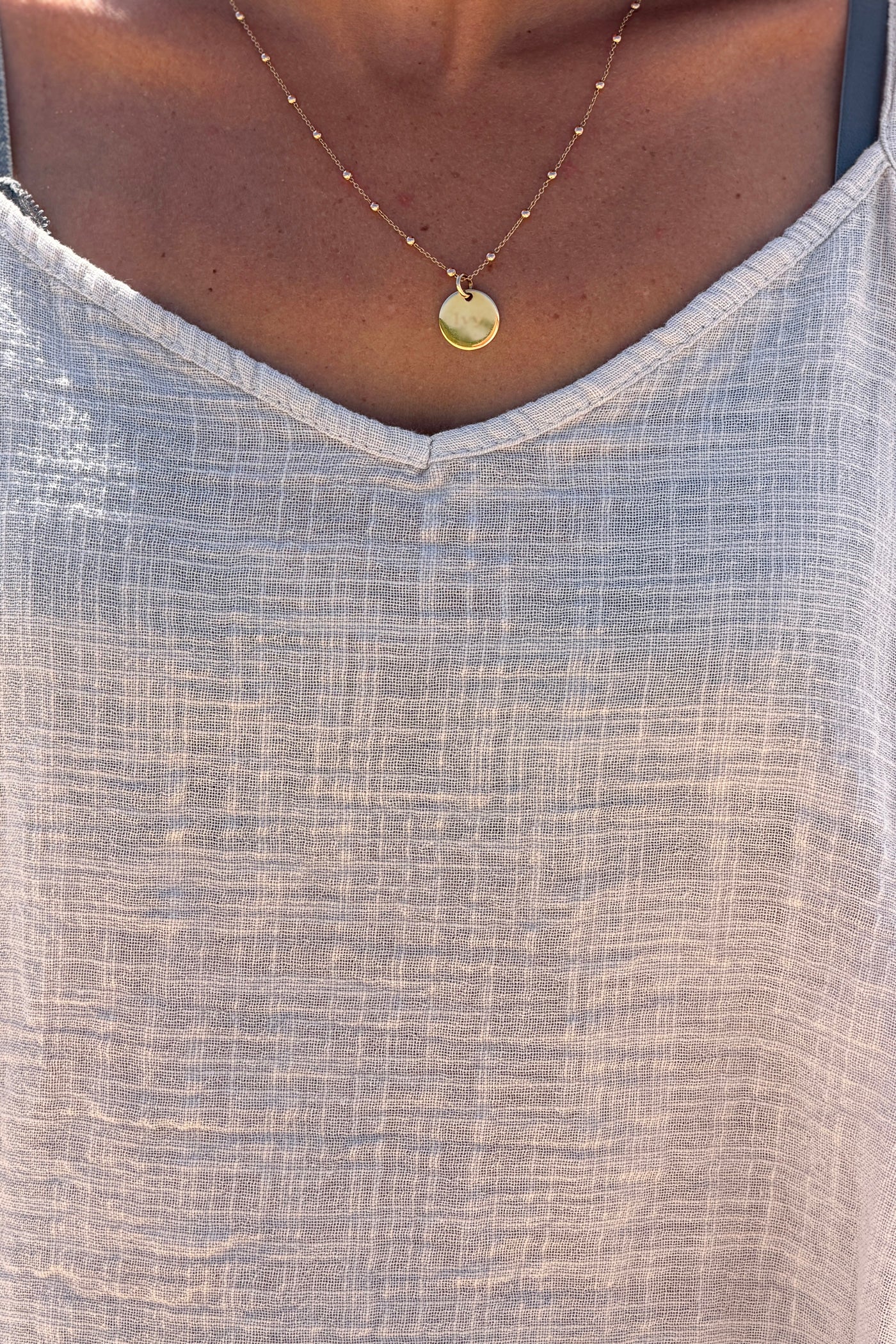 Beige Linen Tank Top