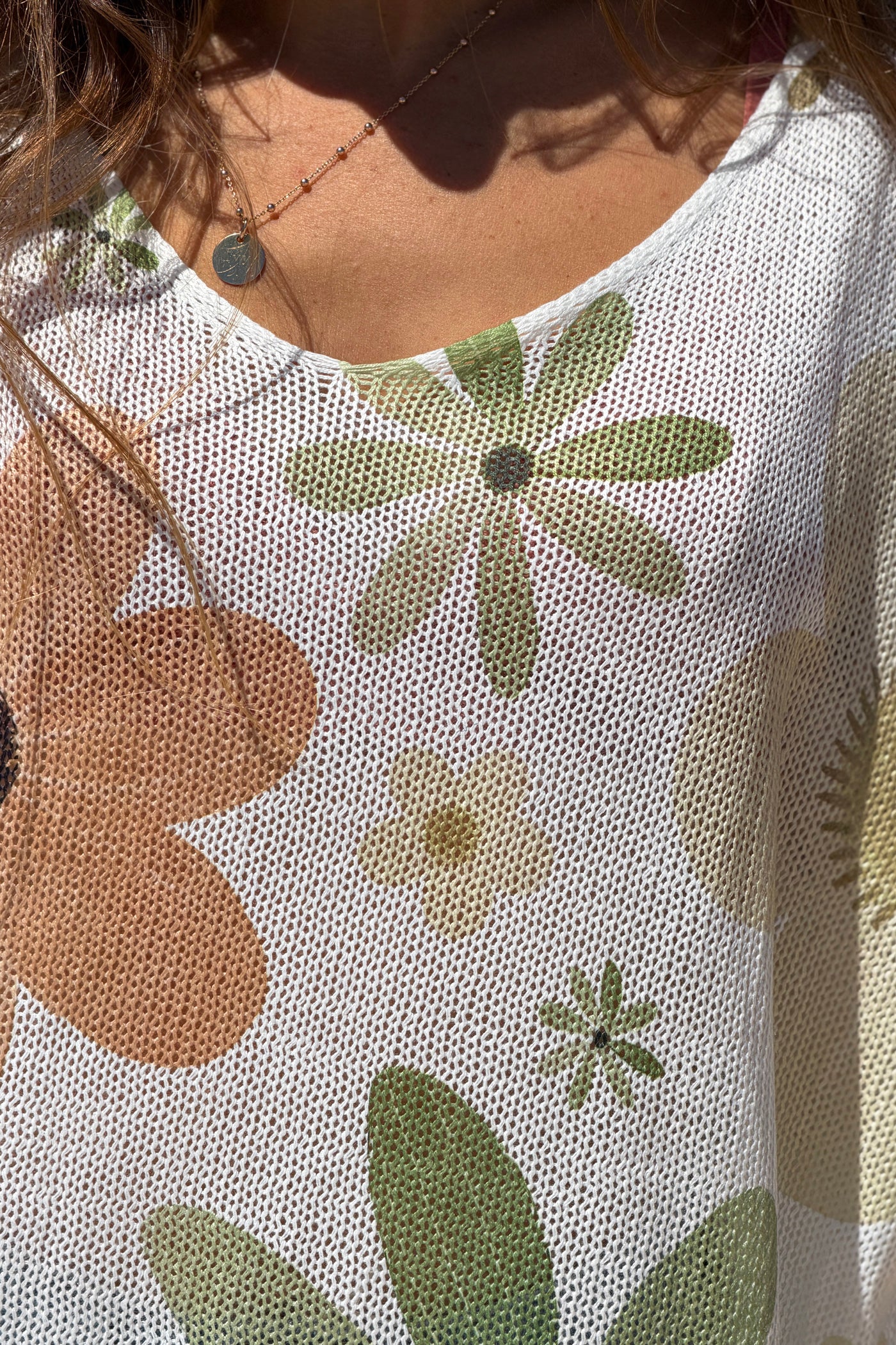 Olive Floral Showers Knit Tunic
