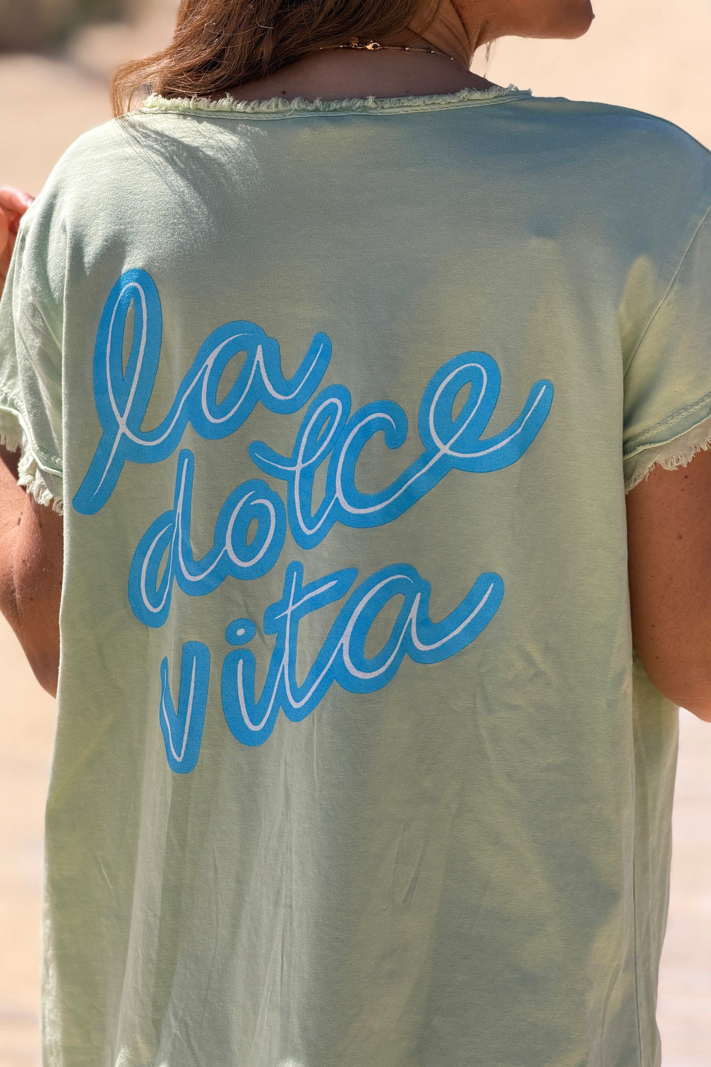 Sage La Dolce Vita Raw Hem Tee