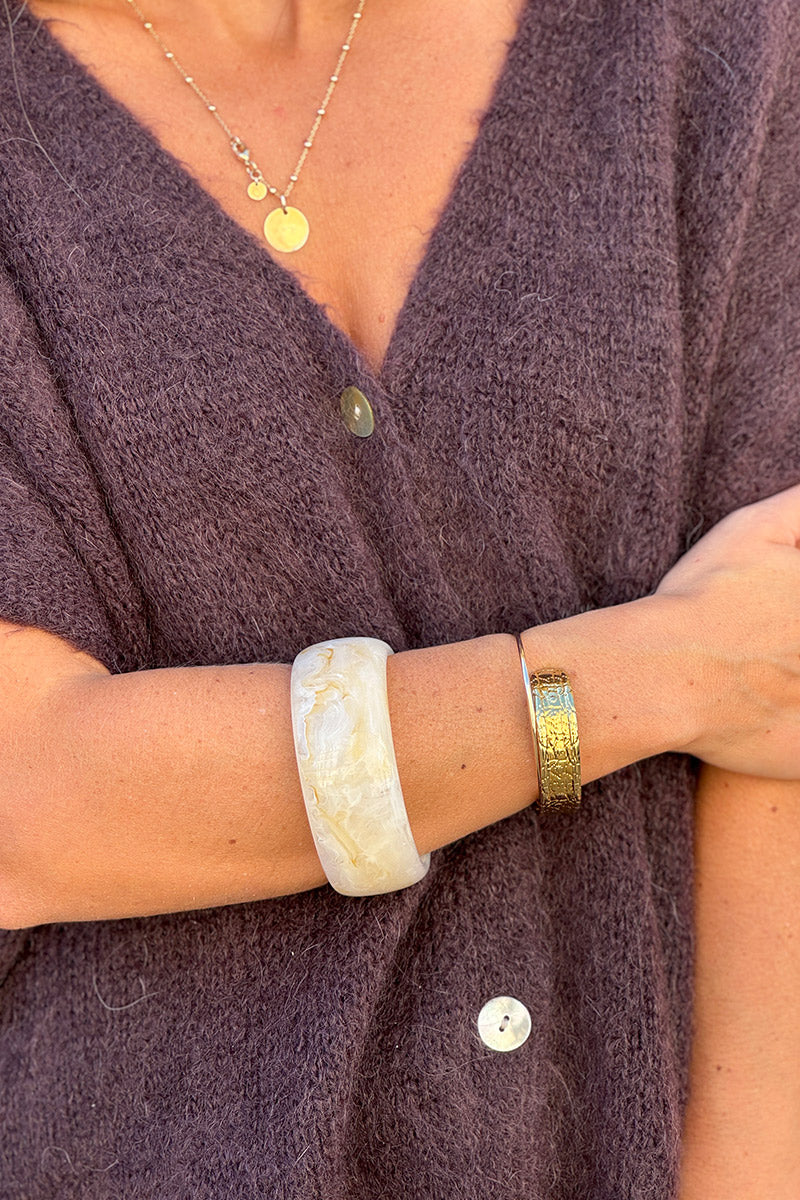 Ivory Marbled Bangle
