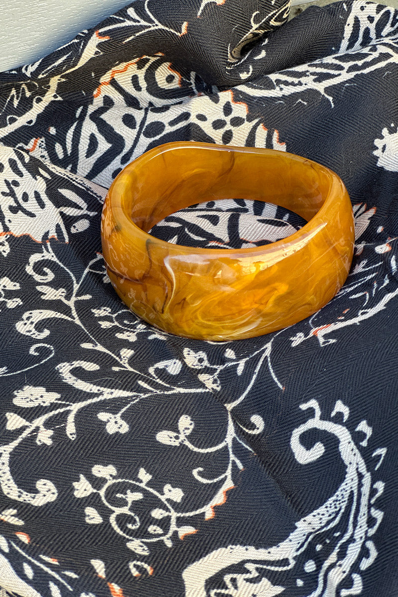 Amber Marbled Abstract Bangle