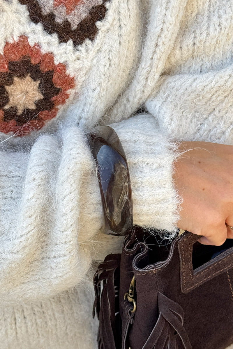 Brown chocolate Marbled Square Bangle