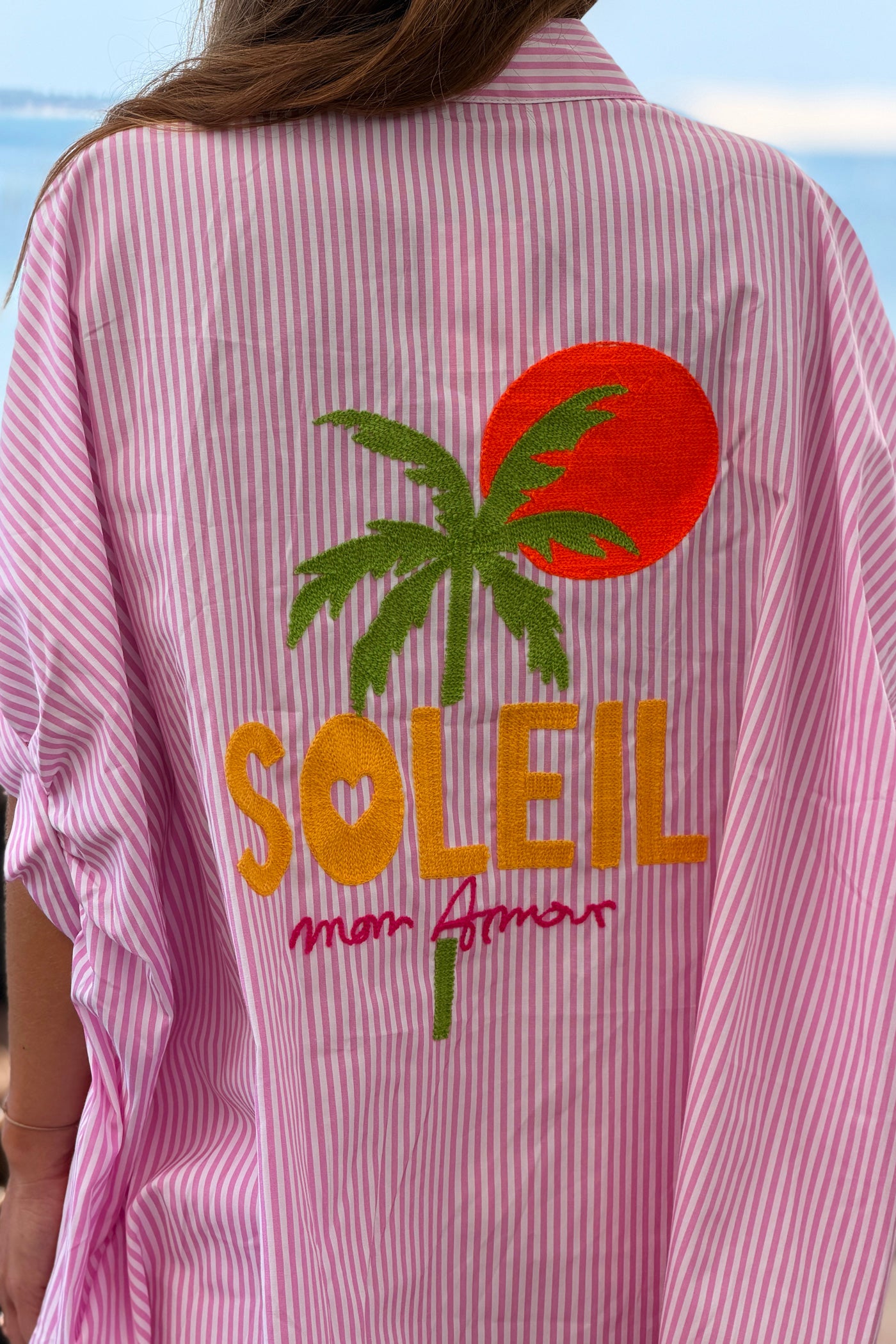 Pink Pinstripe Soleil Mon Amour Button-Down
