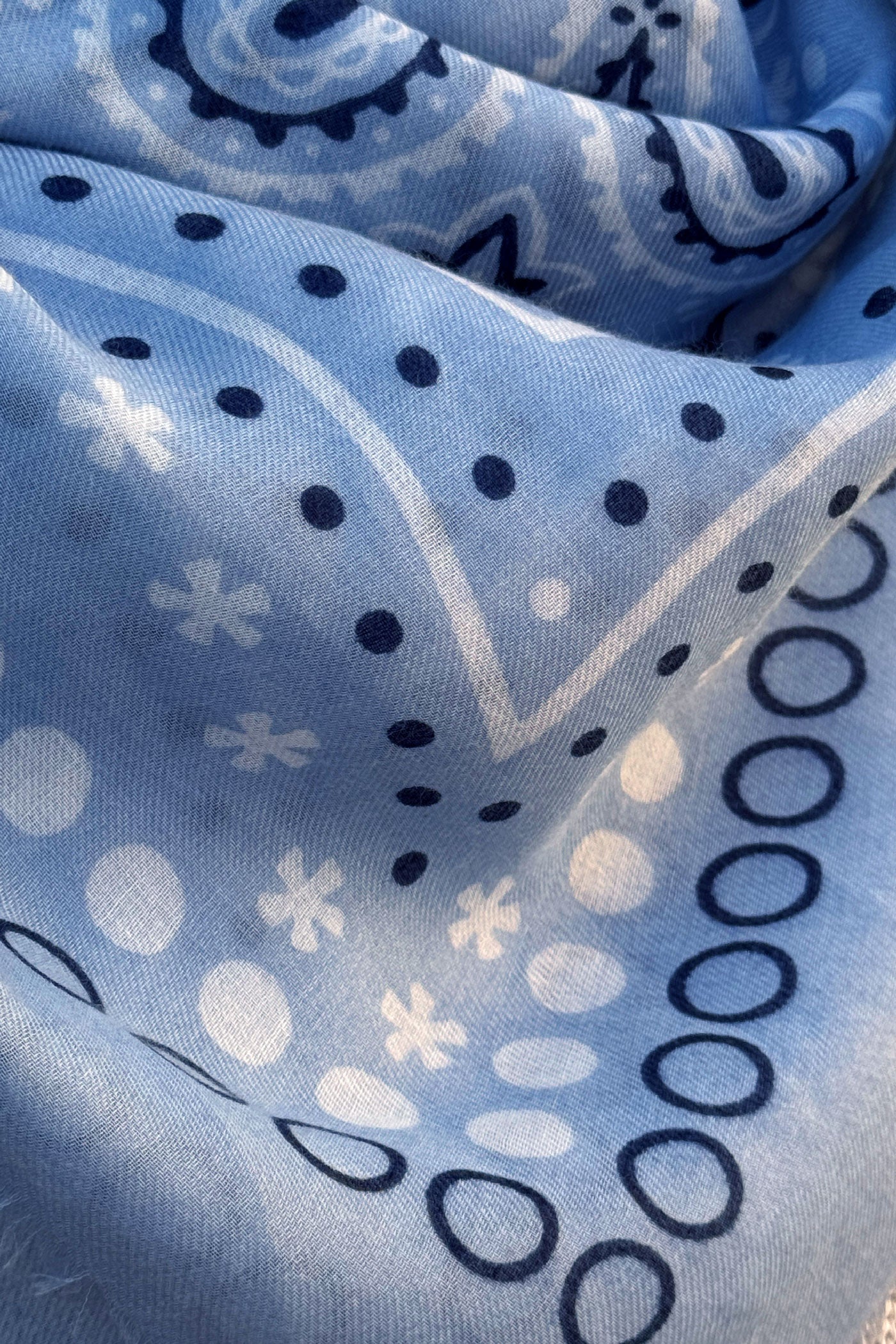 Light Blue Paisley Classic Bandana
