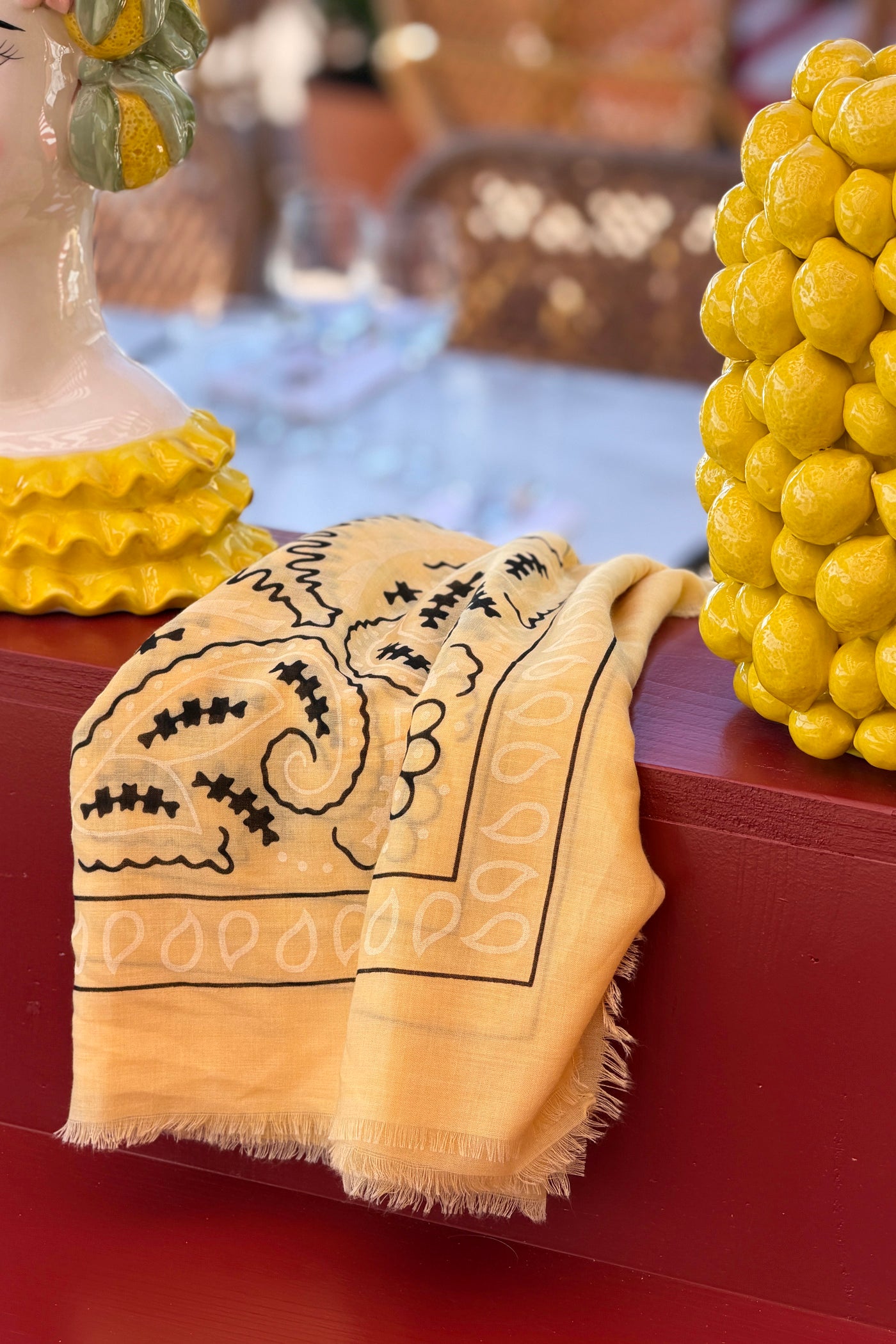 Yellow Paisley Classic Bandana