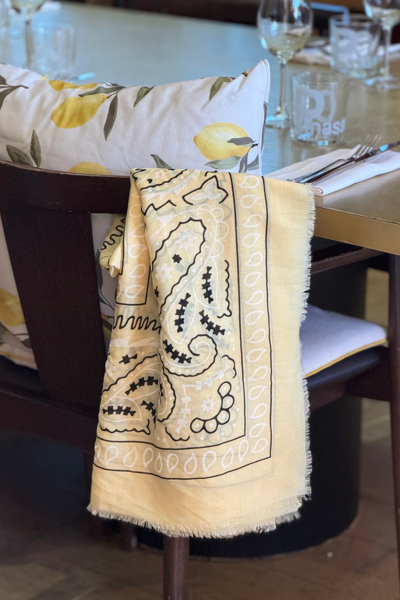 Yellow Paisley Classic Bandana